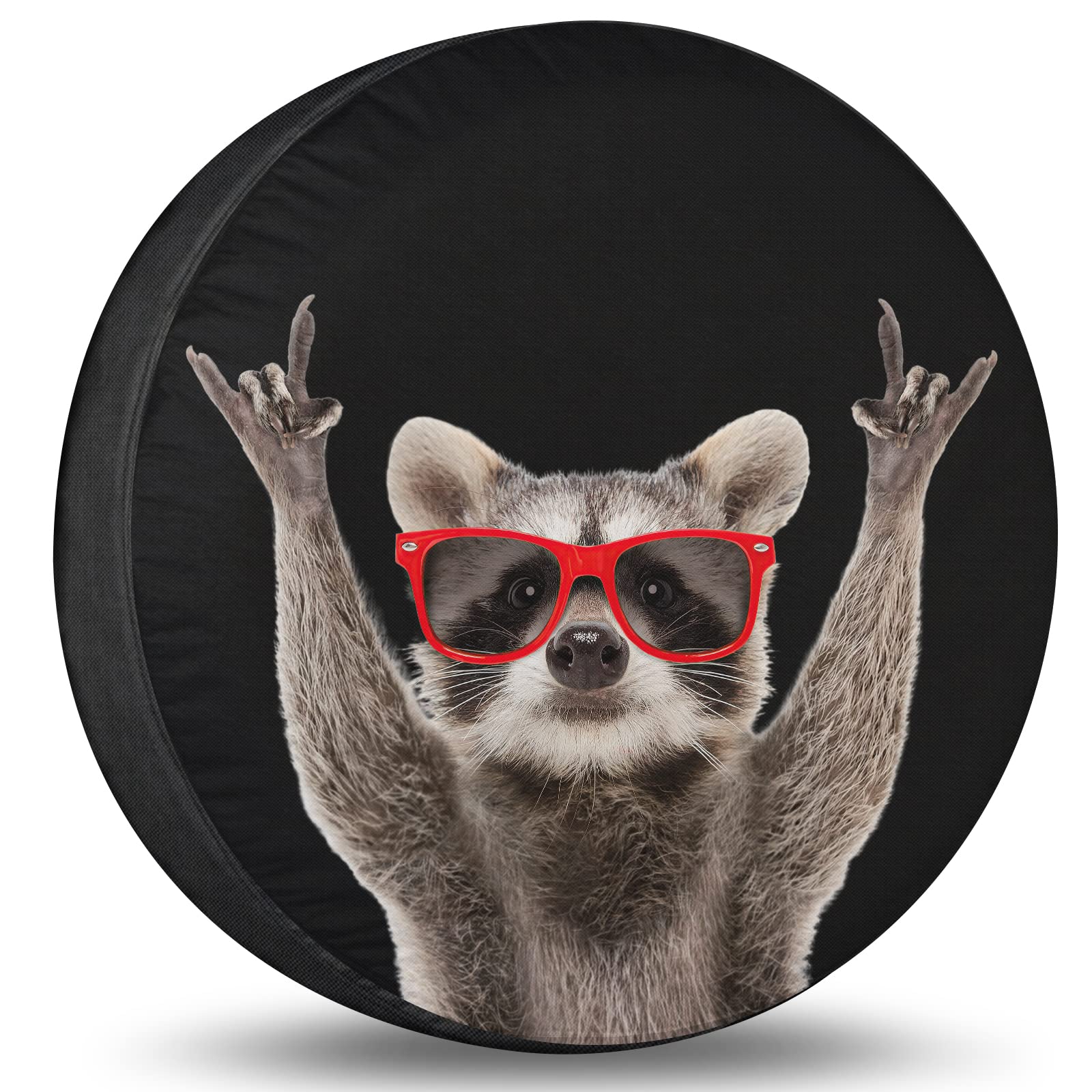 Universal 15 Inch Spare Tire Cover - Waterproof & Sun Protection for Trailers, RV, SUV, Truck & Camper | Raccoon Design | Perfect for Outdoor Travel & Camping Adventures