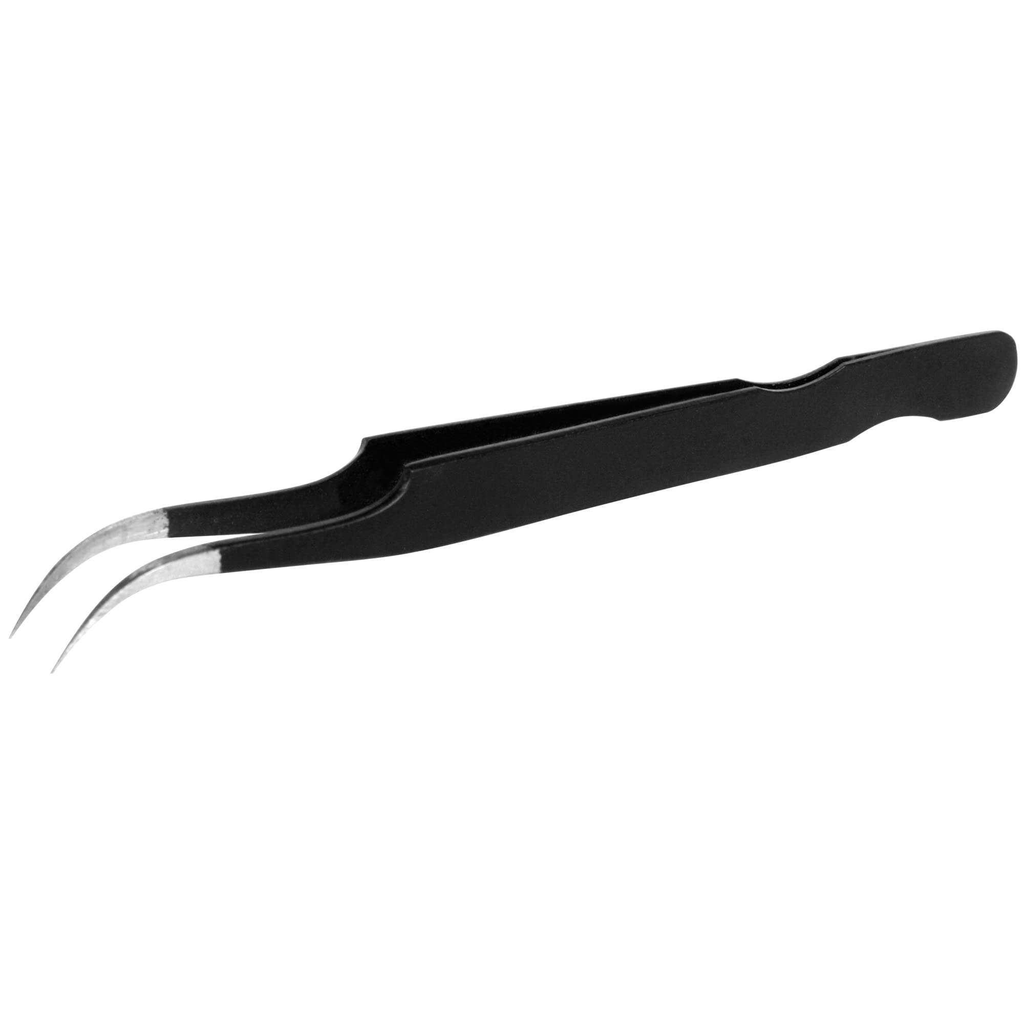 Professional Stainless Steel Eyelash Extension Tweezers Set - Straight & Curved Tips for Perfect Lash Application | 2-Pack False Eyelash Tools for Salon & Home Use