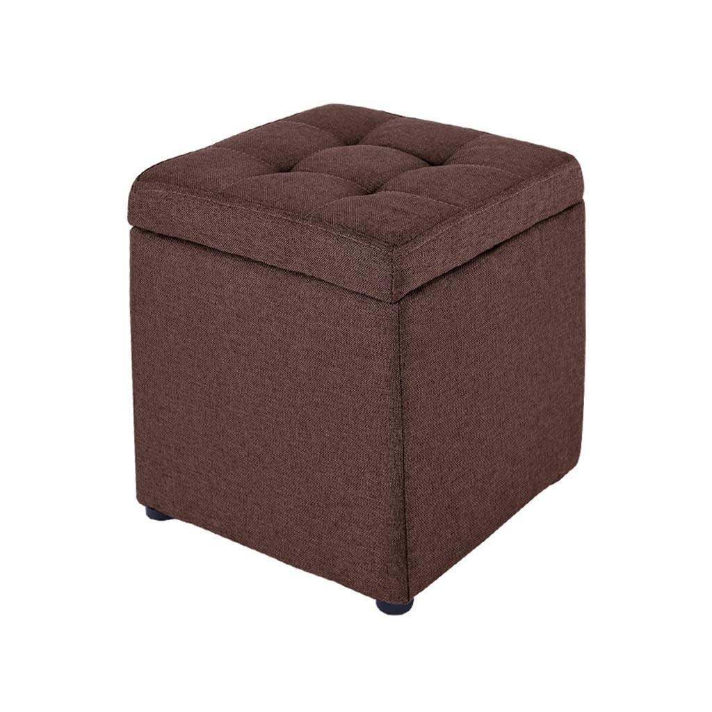 NMDCDH Multi-Functional Storage Stool - Brown Ottoman Footrest, Toy Storage Box, Pouffe Seat for Living Room, Bedroom & Nursery - Versatile Home Decor & Organizer