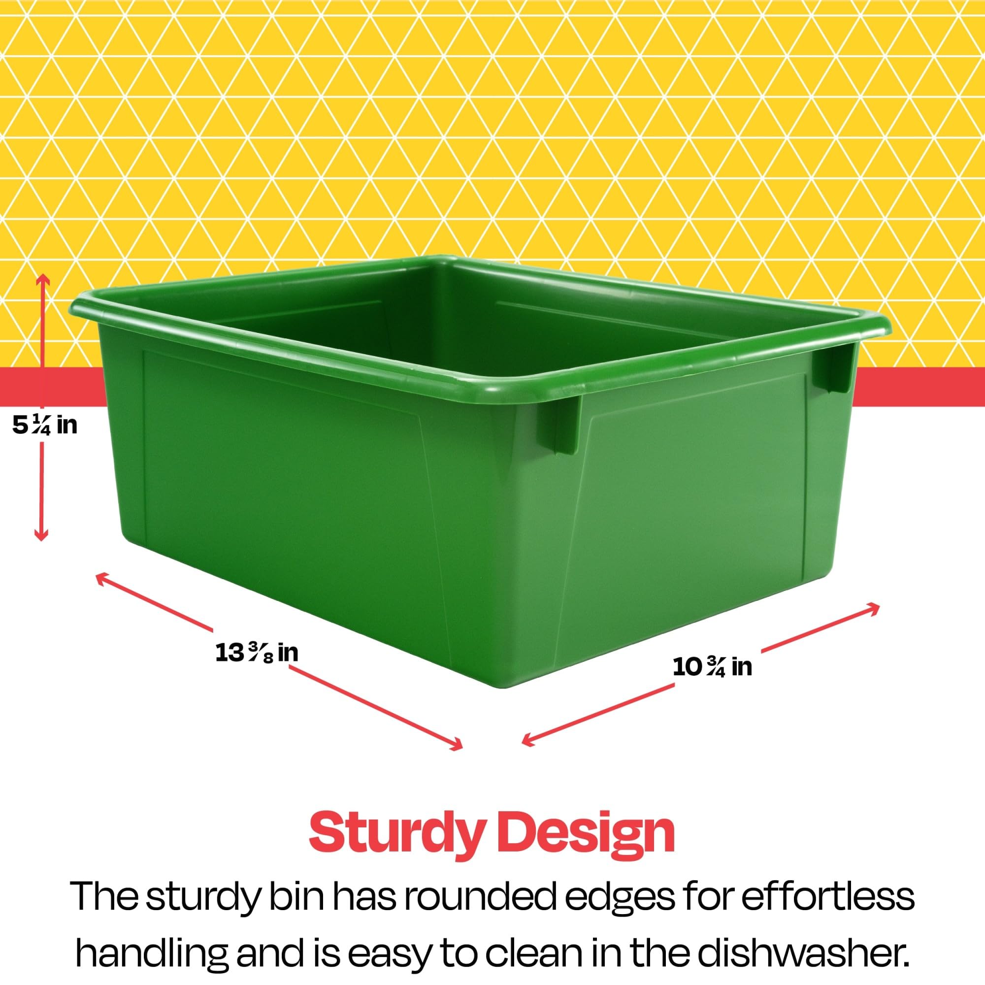 School Smart Durable Plastic Storage Tray - Letter Size Organizer for Classroom Supplies, Home Office & Craft Room | Green Multi-Purpose Tray for Papers, Files & School Materials