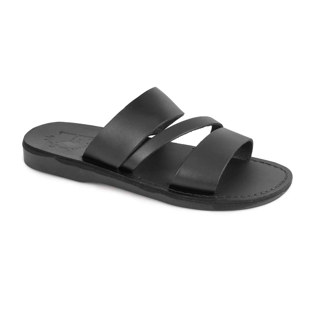 Boaz Men's Leather Wide Strap Sandals - Comfortable & Stylish Casual Footwear for Summer, Beach, and Outdoor Activities
