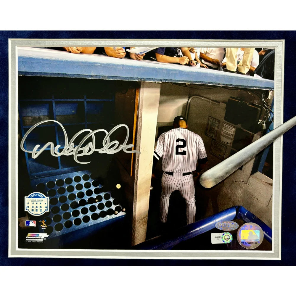 Derek Jeter Autographed New York Yankees 8x10 Photo Collage Framed with MLB COA - Signed Steiner NY - Perfect for Yankees Fans, Sports Memorabilia Collectors & Man Cave Decor