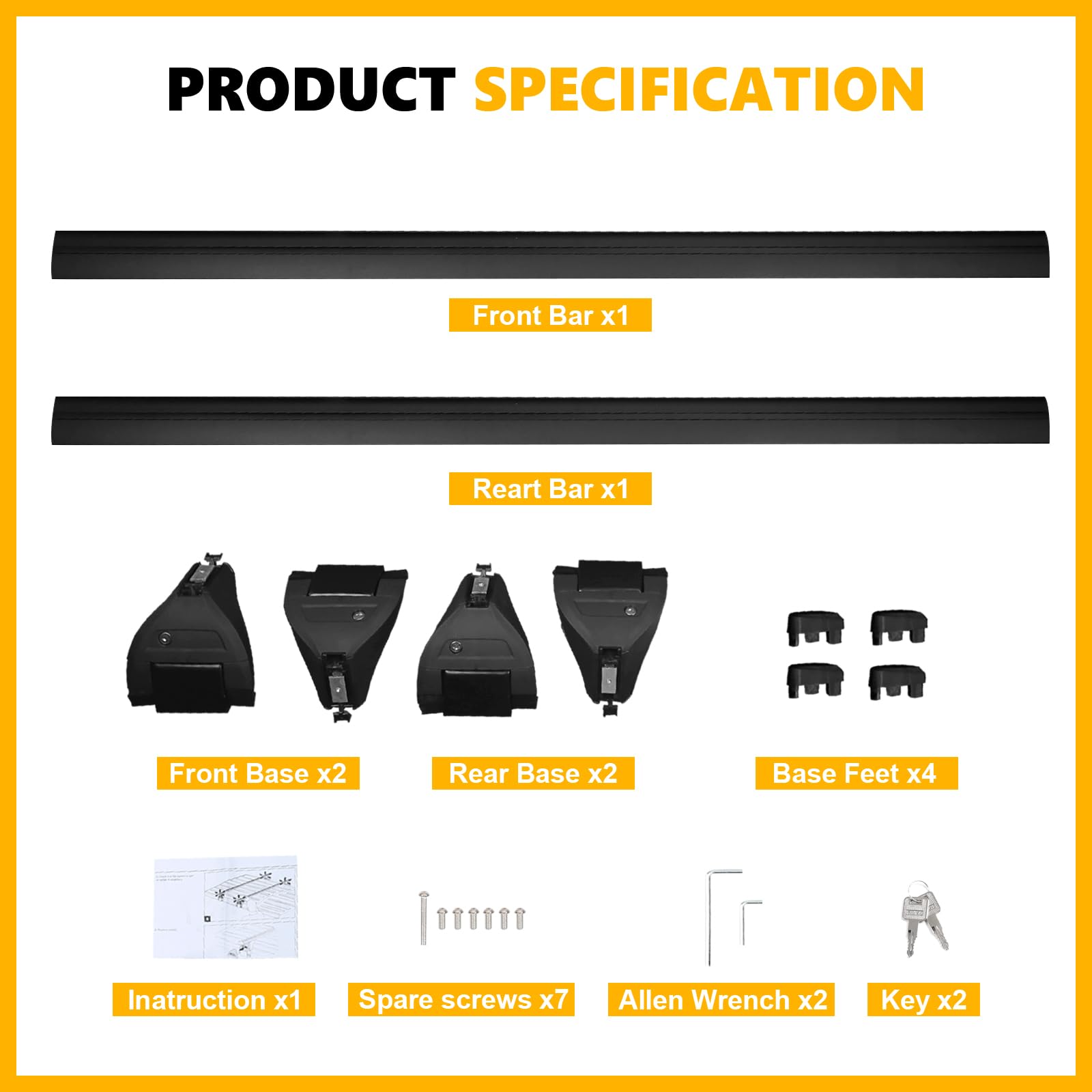 200 lbs Heavy Duty Aluminum Roof Rack Cross Bars for Jeep Wrangler JK JL & Gladiator JT (2007-2024) - Anti-Theft Locking System - Compatible with 2 & 4 Door Models - Perfect for Kayak, Bike, Ski & Luggage Racks - Ideal for Outdoor Adventures, Camping & Road Trips