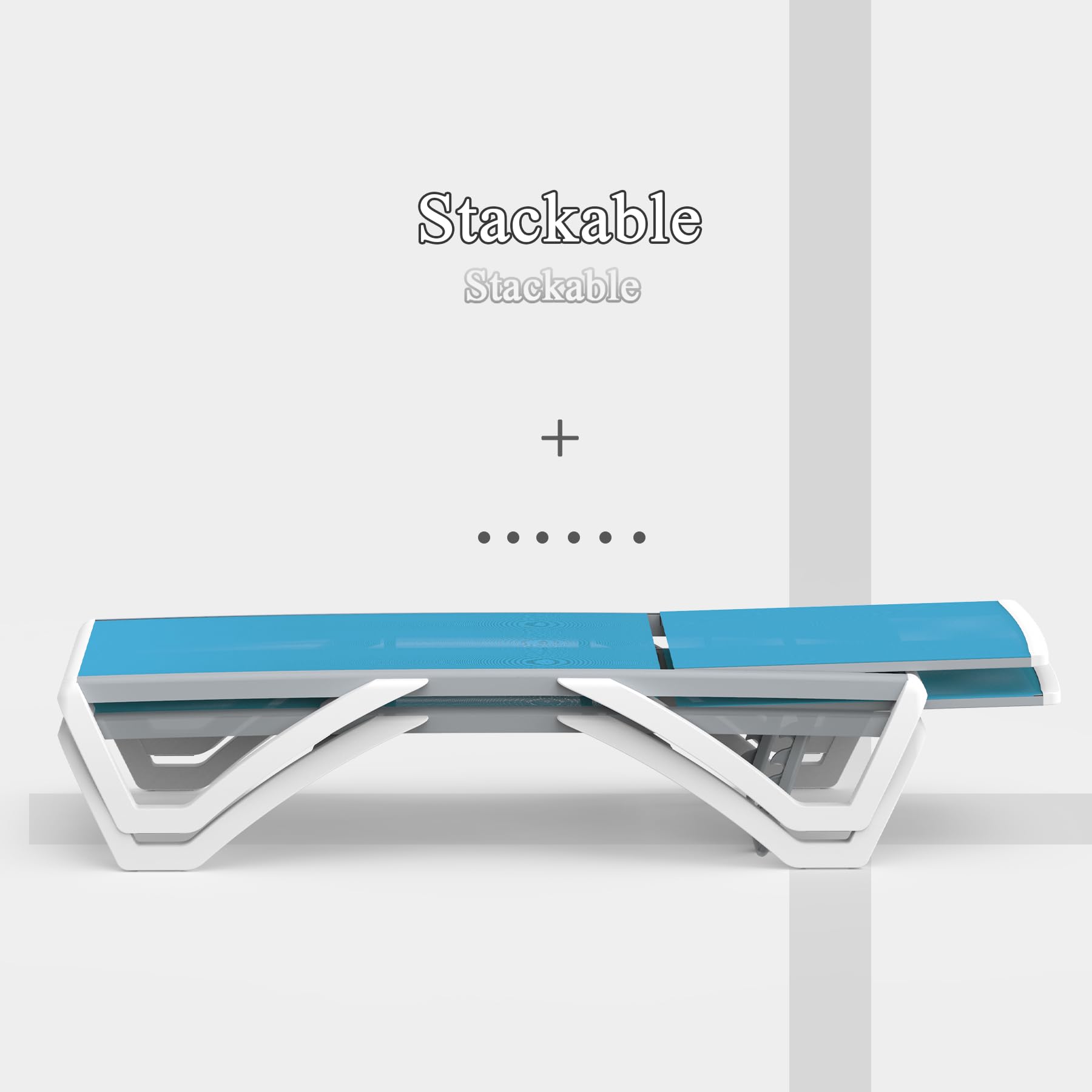 Domi Adjustable Aluminum Pool Lounge Chair with Table - All-Weather Outdoor Chaise Lounge for Deck, Lawn, Backyard & Poolside - Aqua Textilene Fabric - Perfect for Sunbathing, Relaxing by the Pool or Beach Vacation