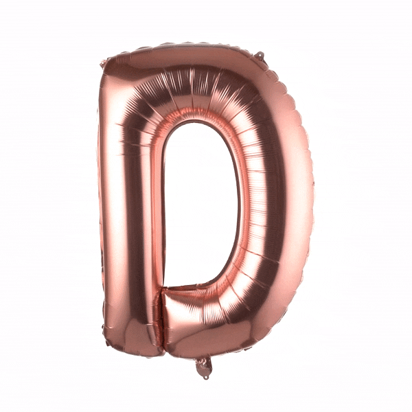 Rose Gold Mylar Letter D Balloon - 40