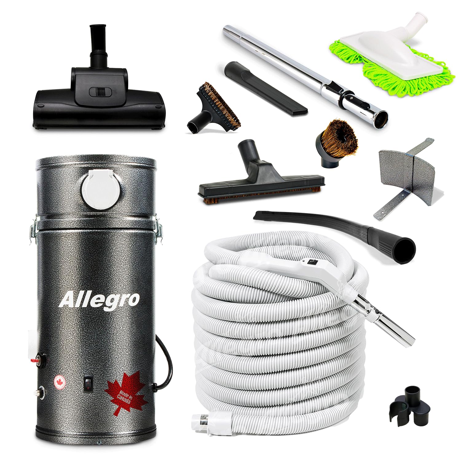 Allegro Central Vacuum Deluxe Straight Air Package for RVs, Campers, Trailers & Yachts - Powerful Cleaning System for Mobile Living Spaces