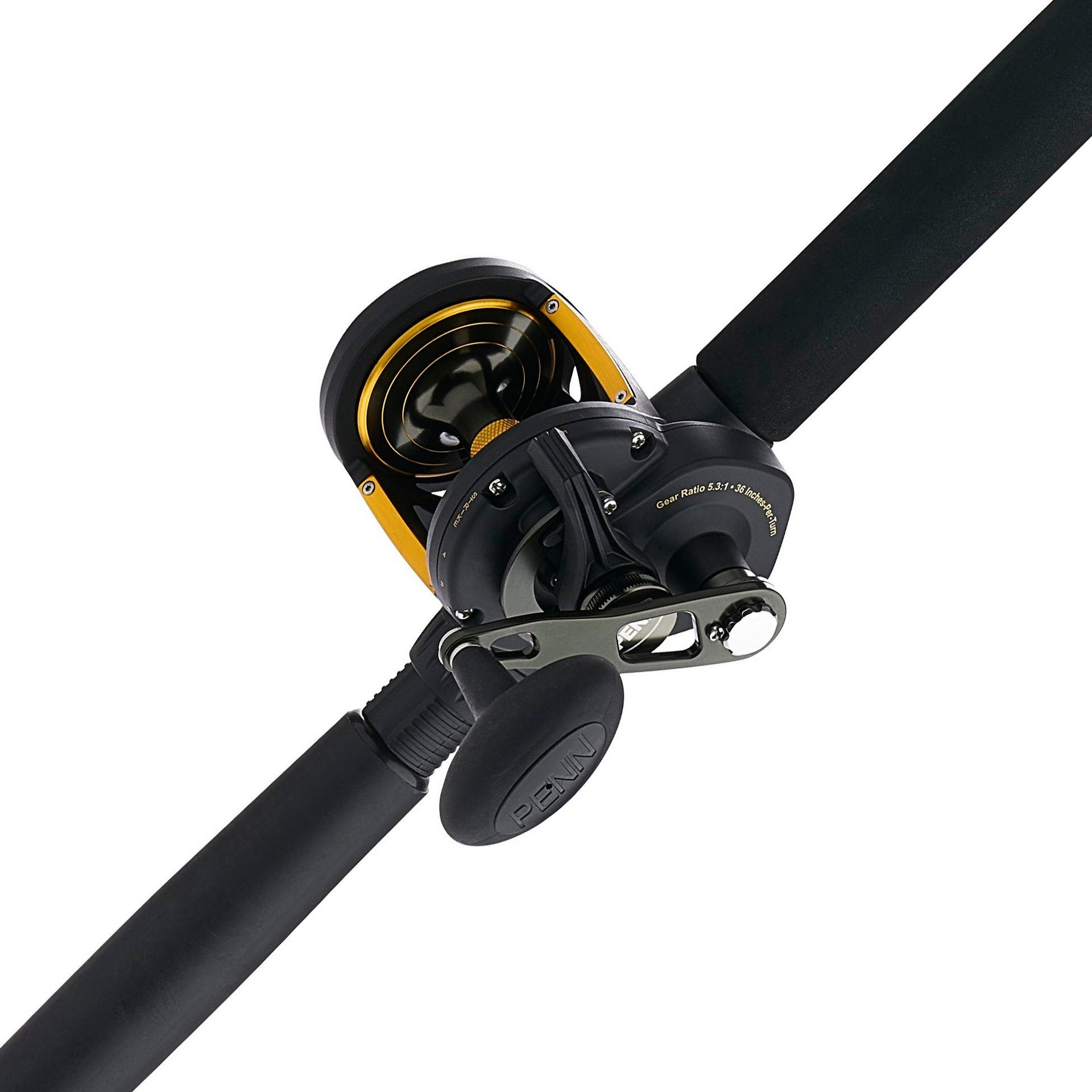 Squall® II Lever Drag Conventional Fishing Rod and Reel Combo - Saltwater & Freshwater Angling for Trolling, Casting, and Bottom Fishing