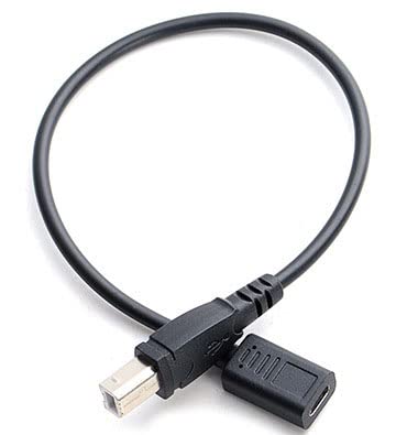 USB C to USB B Printer Cable - 1ft Type-C to USB B Male Data & Charging Adapter for Scanners, Printers, Mobile Hard Drives - Perfect for Office, Home & Studio Use