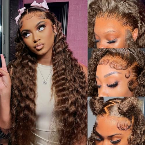 Chocolate Brown Lace Front Deep Wave Wig