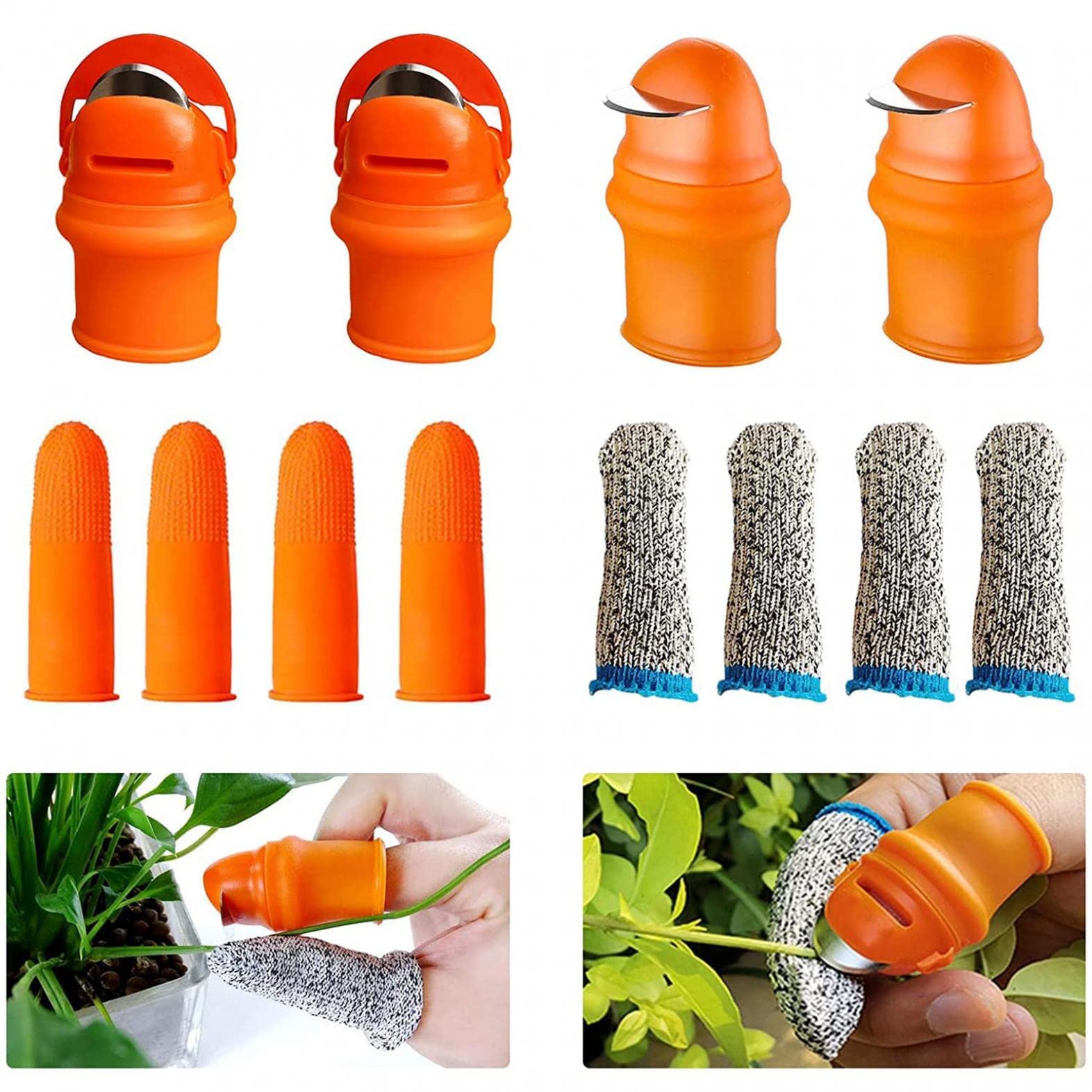 12Pcs Silicone Thumb Knife Set - Ergonomic Harvesting Tool for Vegetables & Fruits, Gardening Scissors for Trimming Plants | Perfect for Home Gardeners, Farmers Market Harvesting & Indoor Herb Gardens