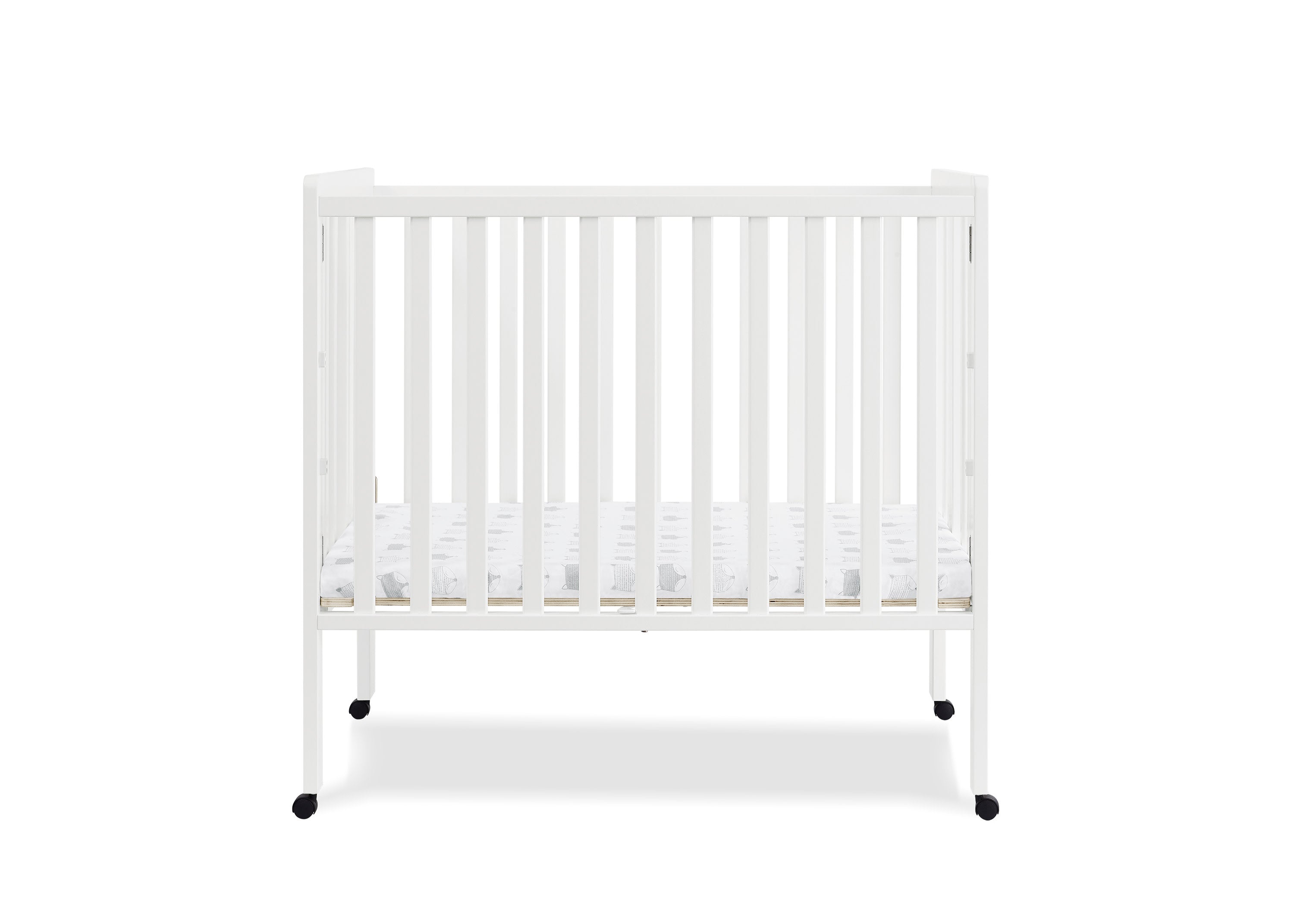Lee Portable Folding Mini Crib with 1.5 Inch Mattress - Lightweight Travel Crib for Babies & Toddlers - Perfect for Home, Travel, and Daycare Use