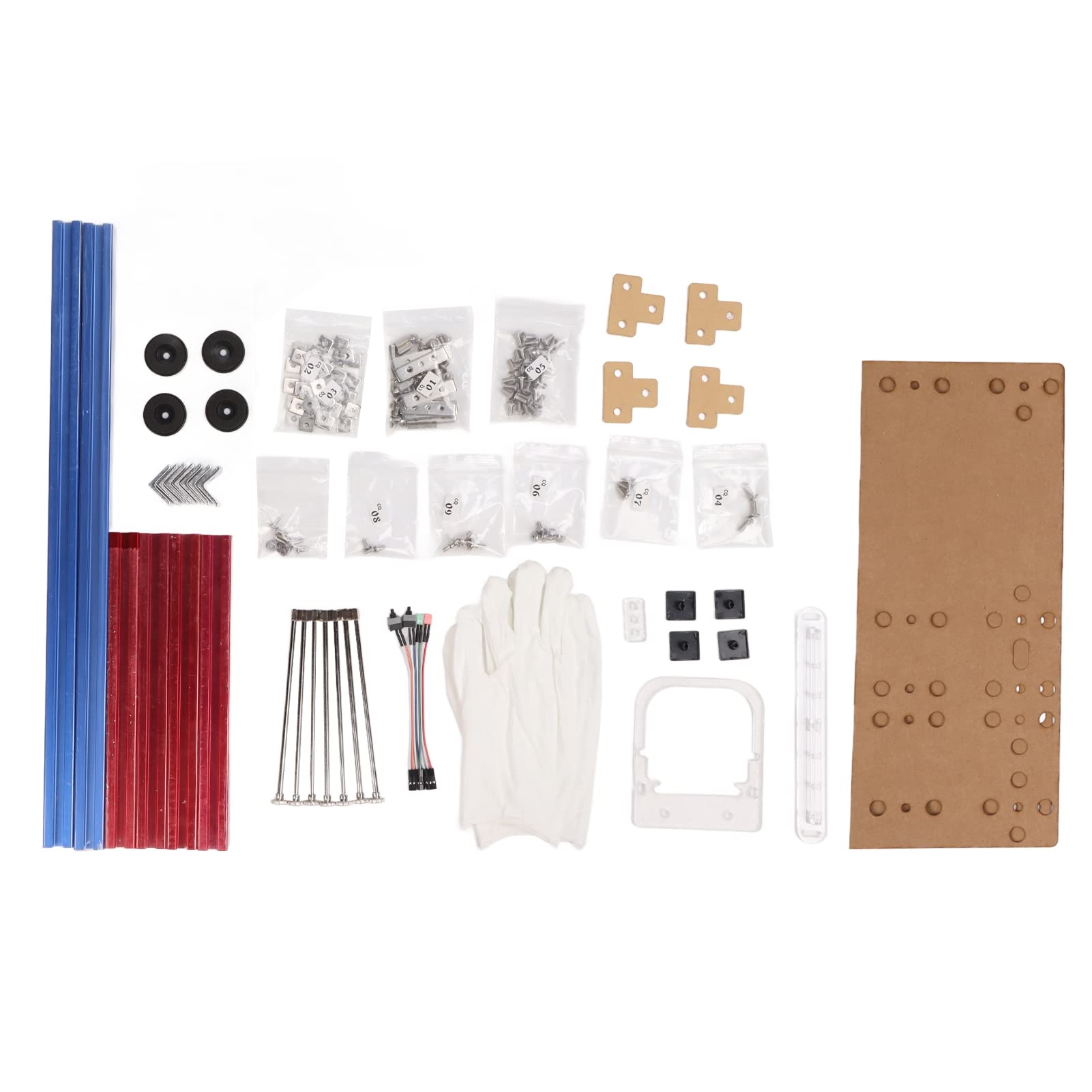 ATX Open Air PC Case Bracket - Aluminum Alloy DIY Computer Chassis Frame with 4 PCI Slots & Excellent Heat Dissipation (Blue/Red) - Perfect for Home Gaming Rigs, Mining Rigs & PC Builders