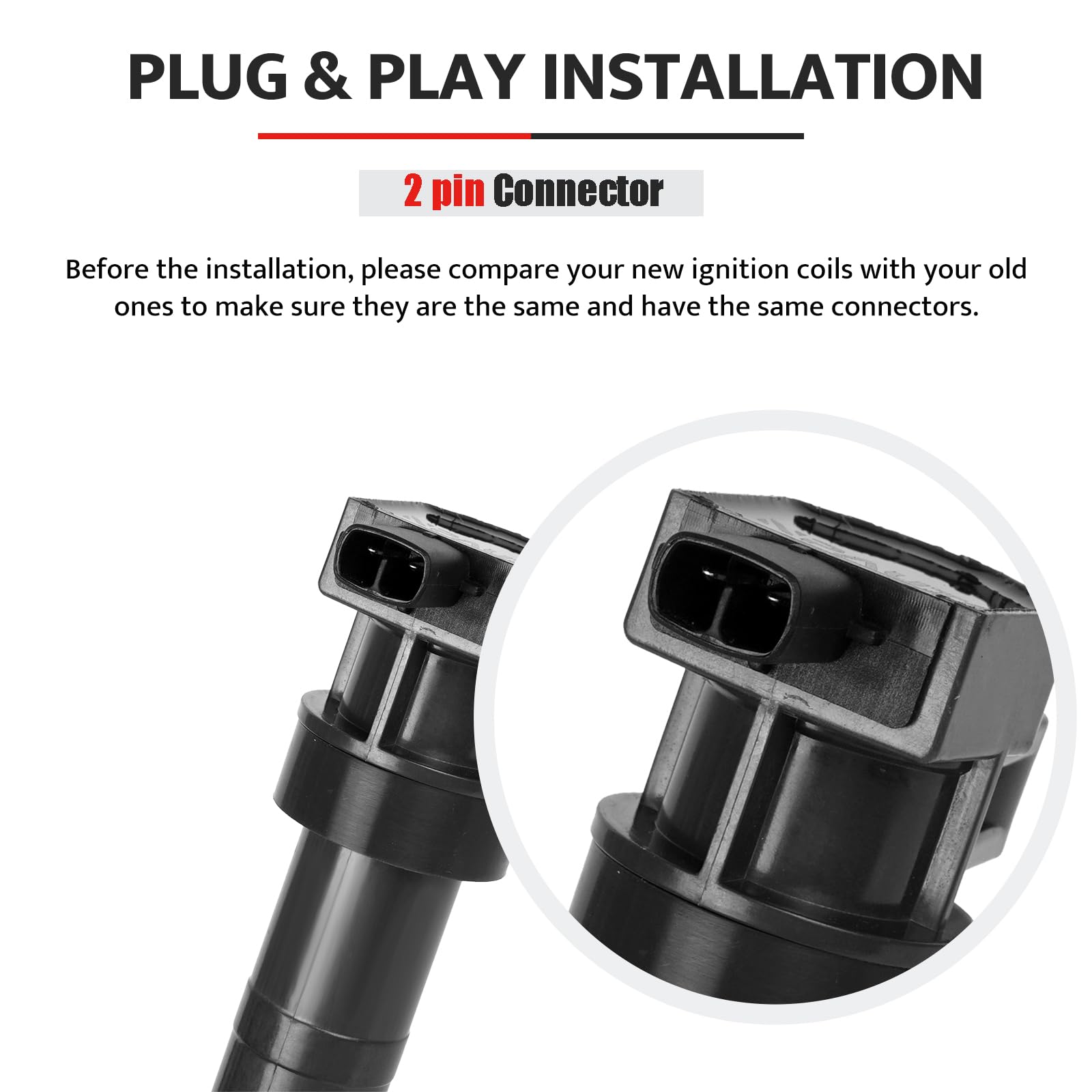 High Performance Ignition Coil Pack Replacement for Hyundai Santa Fe Sonata Veracruz Azera Genesis Coupe & Kia Sorento Optima Rondo Sedona Amanti (2007-2016) - Compatible with 3.3L 3.8L V6 Engines - UF546 - Perfect for Smooth Engine Starts & Improved Fuel Efficiency