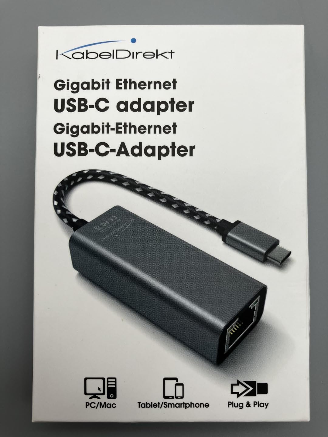 Premium USB C to Ethernet Adapter - Full Metal Case, Break-Proof Design - USB-C Male to RJ45 LAN Female - 1Gbps High-Speed Internet for MacBook, Laptop, Tablet - 10cm Cable - Perfect for Home Office, Remote Work & Online Gaming by CableDirect