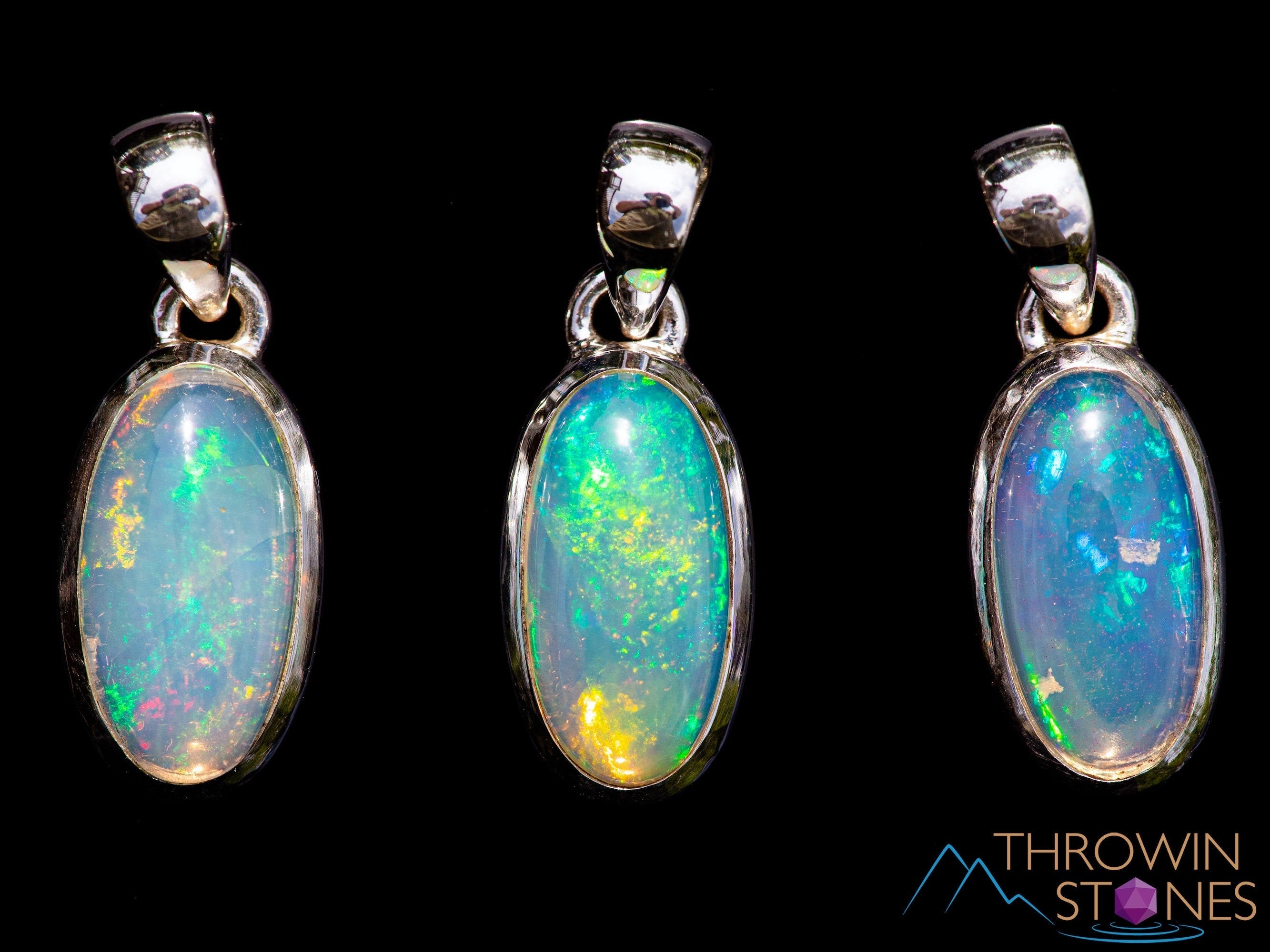 Opal Pendant Necklace - Sterling Silver Oval Extra Small Birthstone Jewelry with Welo Opal Cabochon | Perfect Gift for Birthday, Anniversary & Special Occasions