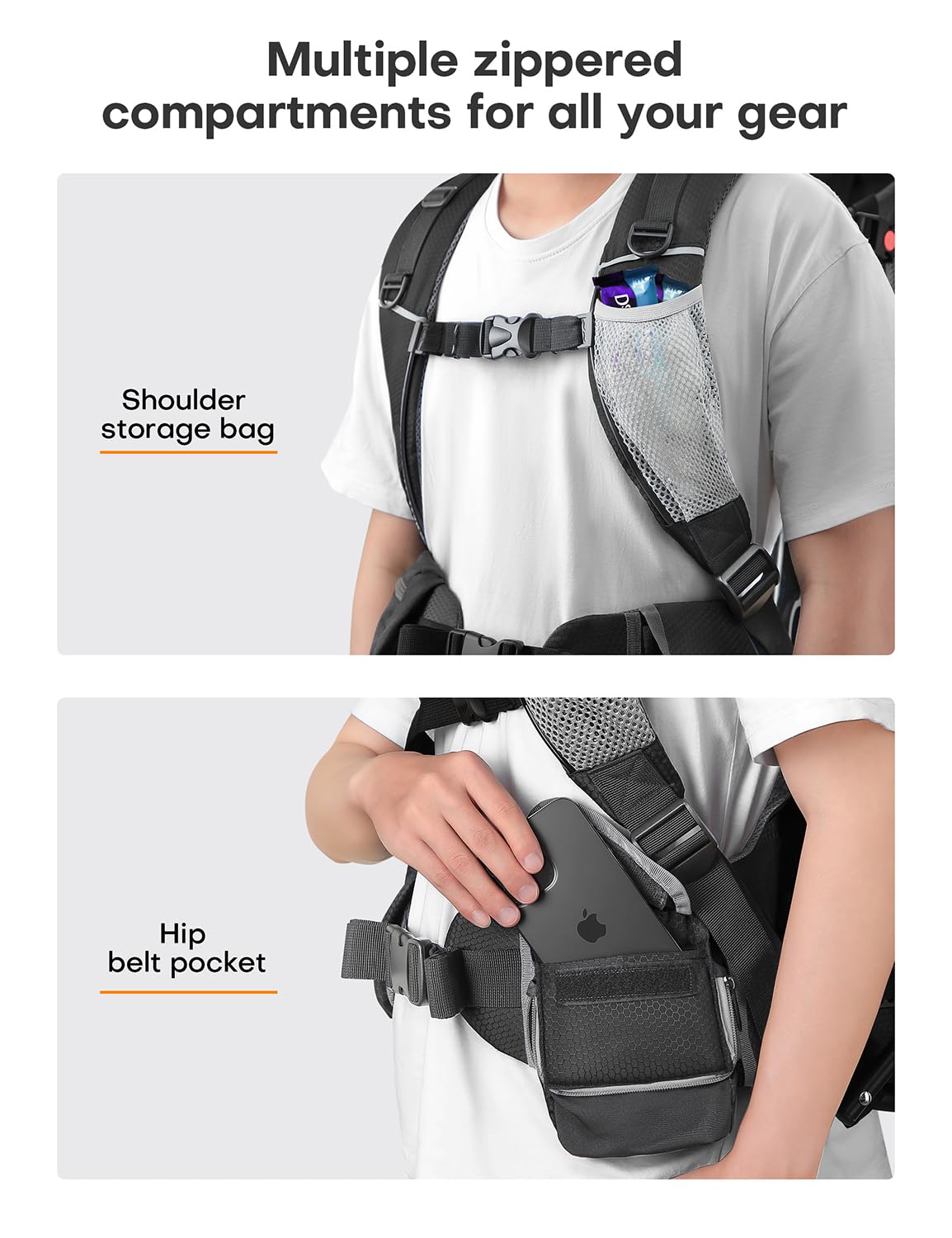 Besrey Baby Backpack Carrier - Ergonomic Toddler Hiking Carrier, Adjustable & Comfortable Child Carrier for Outdoor Adventures (Black) - Perfect for Hiking, Traveling, and Daily Walks with Your Little One