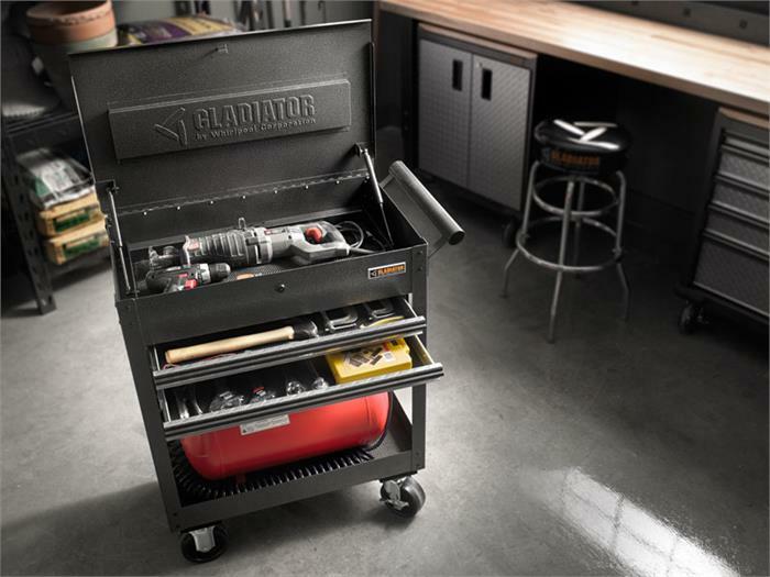 Gladiator 2-Drawer Utility Cart - Heavy Duty Rolling Storage Cart for Garage, Workshop & Home Organization | Perfect for Tools, Supplies & DIY Projects