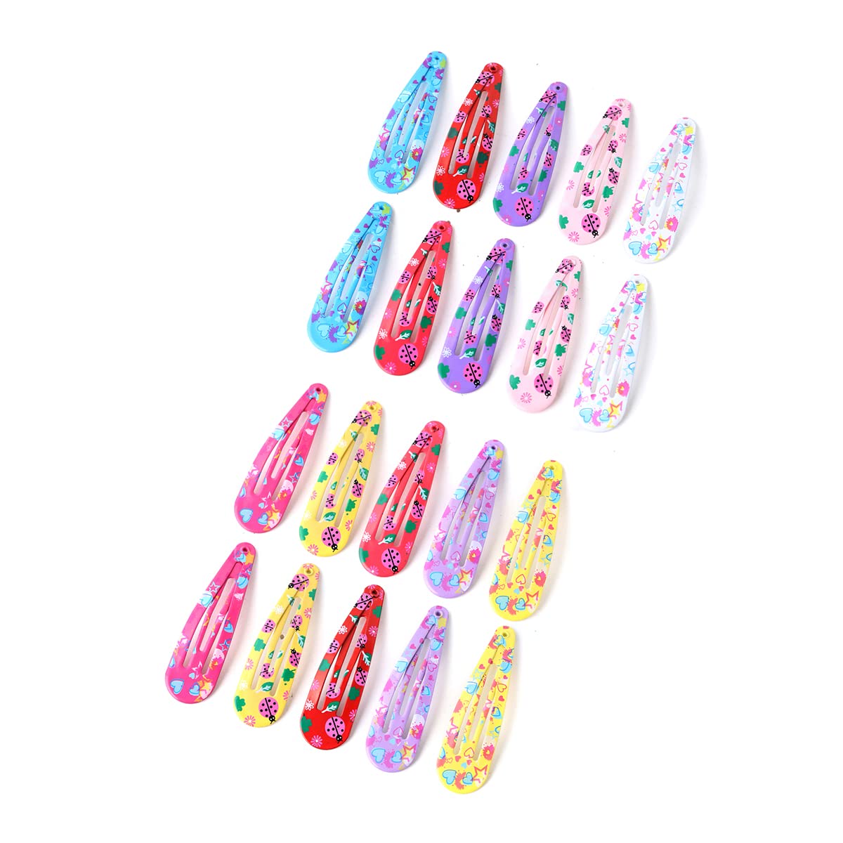 Melbees by Yellow Chimes 20-Piece Girls Hair Clips Set - Colorful Snap Clips & Tic Tac Hair Pins for Kids - Cute Hair Accessories for School, Parties & Everyday Wear