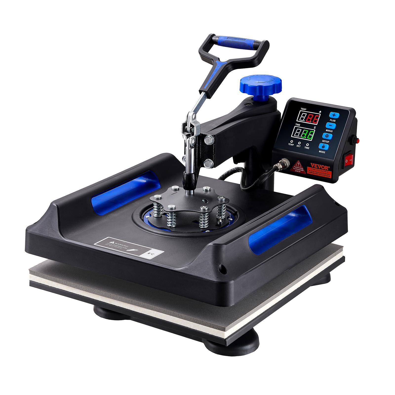 VEVOR 5-in-1 Digital Heat Press Machine 15x15 Inch with 360° Swing-Away Rotation - Multi-Function for T-Shirts, Tumblers, Mugs, Hats & Plates - Perfect for DIY Crafts, Custom Apparel & Small Business Printing