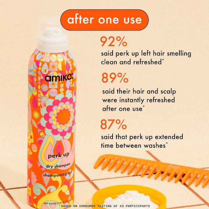 Amika Perk Up Talc-Free Dry Shampoo for Oily Hair - Quick Refresh & Volume Boost for Workouts, Travel & Busy Mornings