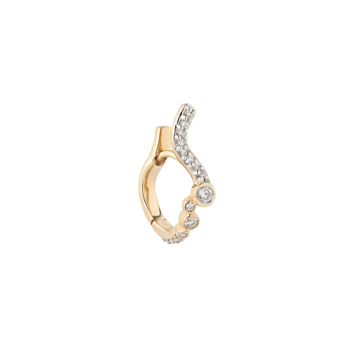 14K Yellow Gold MBF Versailles Huggie Hoop Earrings - Elegant & Dainty Jewelry for Everyday Wear, Parties & Special Occasions