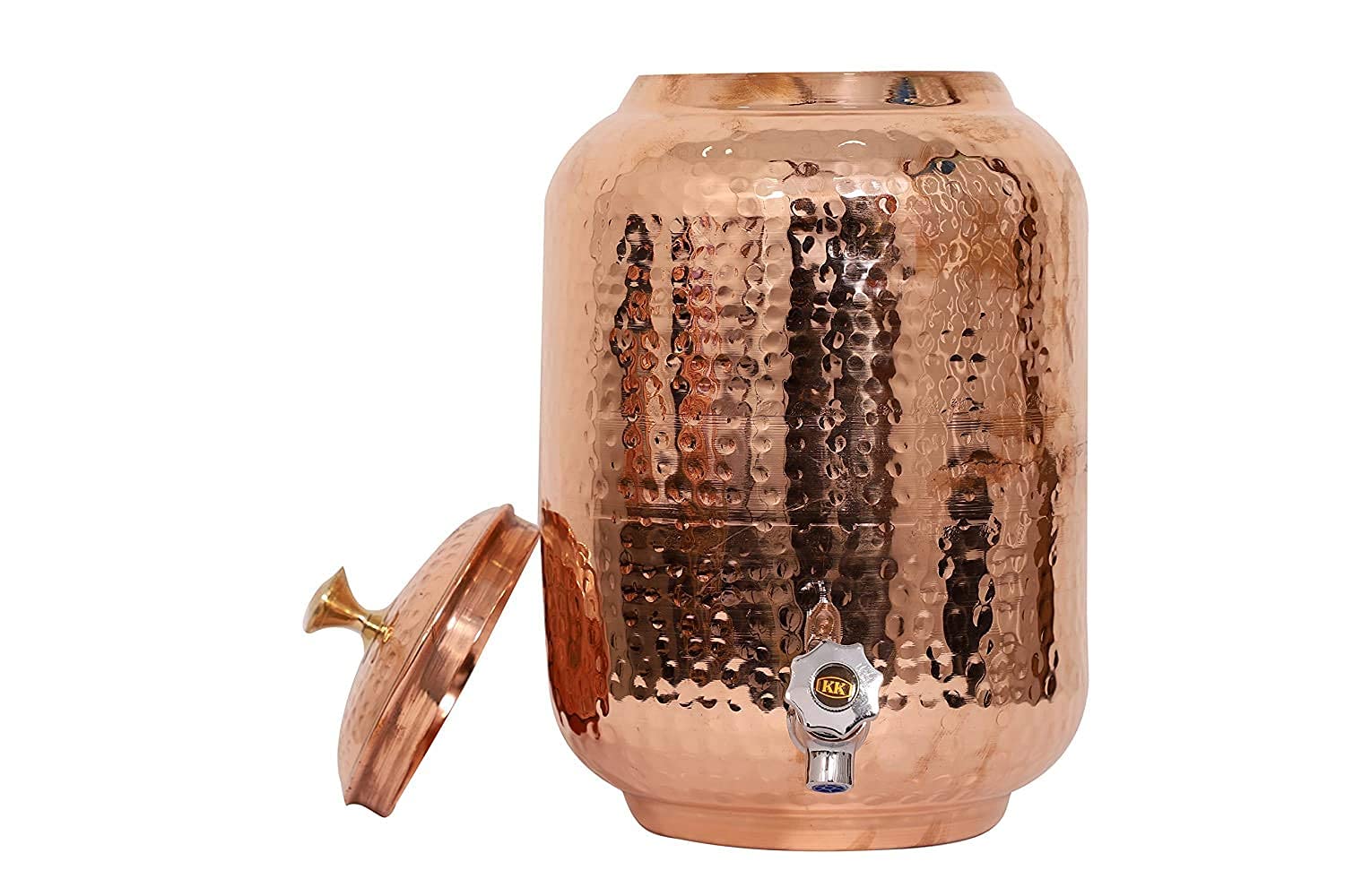 Pure Copper Drinkware Set - 5 Liter Copper Water Pitcher with 4 Glasses & 1 Bottle - Ayurvedic Health Benefits - Perfect for Home, Office & Outdoor Use