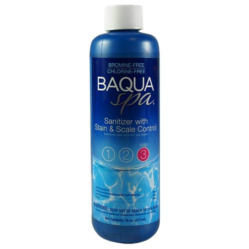 BAQUA Spa Sanitizer with Stain & Scale Control - 16 oz Pool & Hot Tub Cleaner for Crystal Clear Water | Spa Maintenance & Water Treatment Solution