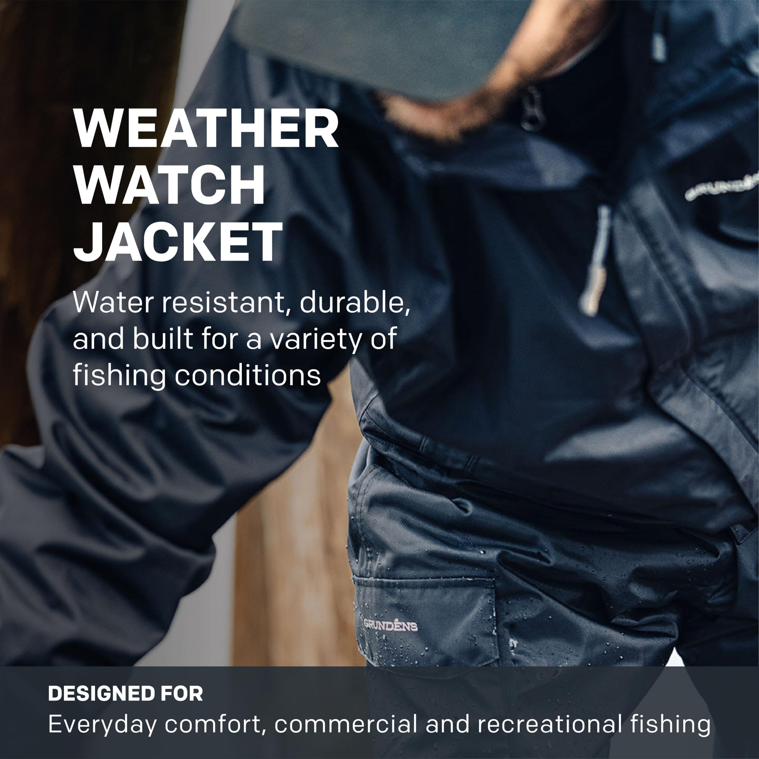 Grundéns Weather Watch Hooded Fishing Jacket for Men - Waterproof Windproof Raincoat for Outdoor Fishing, Hunting & Hiking - All-Weather Protection Gear