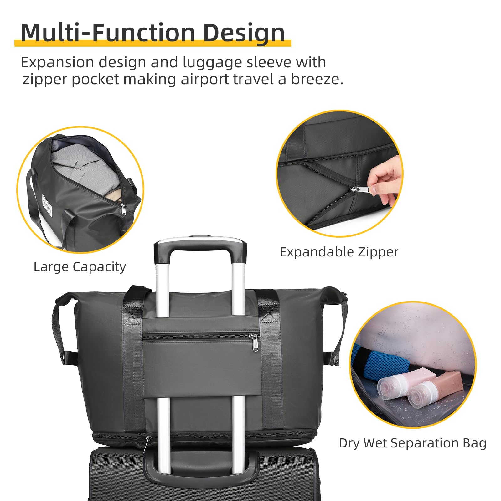 5-Piece Lavender Softside Expandable Luggage Set with Spinner Wheels & TSA Lock - Lightweight Rolling Suitcases for Men & Women (Grey) - Perfect for Family Vacations, Business Trips & International Travel