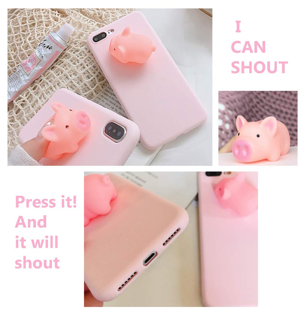 UnnFiko 3D Cartoon Pig Soft Rubber Phone Case for iPhone 11 Pro Max - Funny Squishy Protective Cover with Shock Absorption (Shout Piglet Design) - Perfect for Playful Protection & Everyday Use