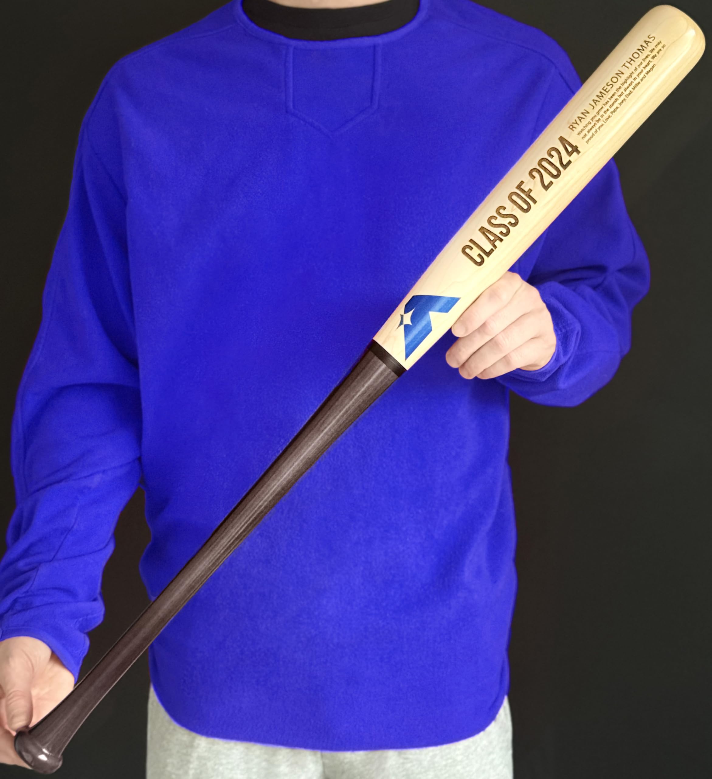 Personalized Engraved Baseball Bat - Unique Graduation Gift for Senior Grads & Commencement - Custom Wooden Baseball Bat with Name Engraving - Perfect for High School/College Graduation Ceremonies & Memory Keepsakes