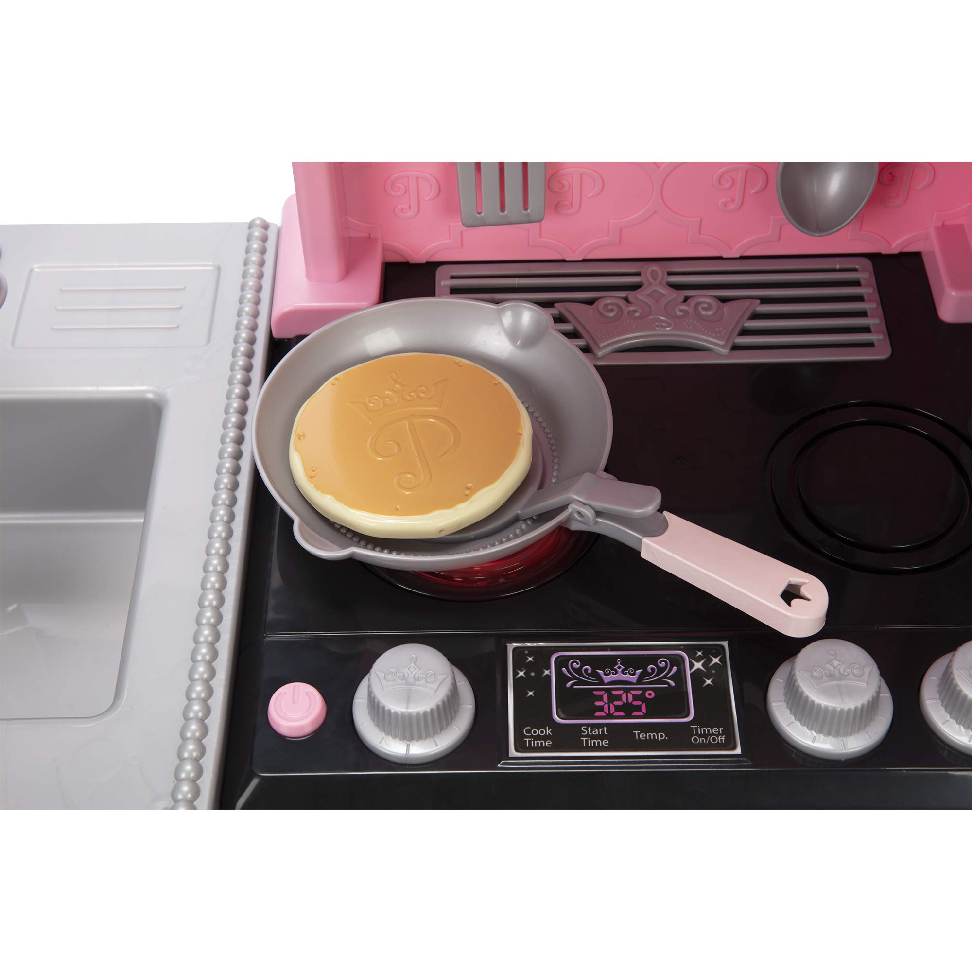 Disney Princess Style Gourmet Smart Kitchen Playset with Lights & Sounds - 20+ Accessories for Kids, Pink | Pretend Play Cooking Toy for Girls Ages 3-6 | Birthday Gift Idea & Interactive Role Play Kitchen Set