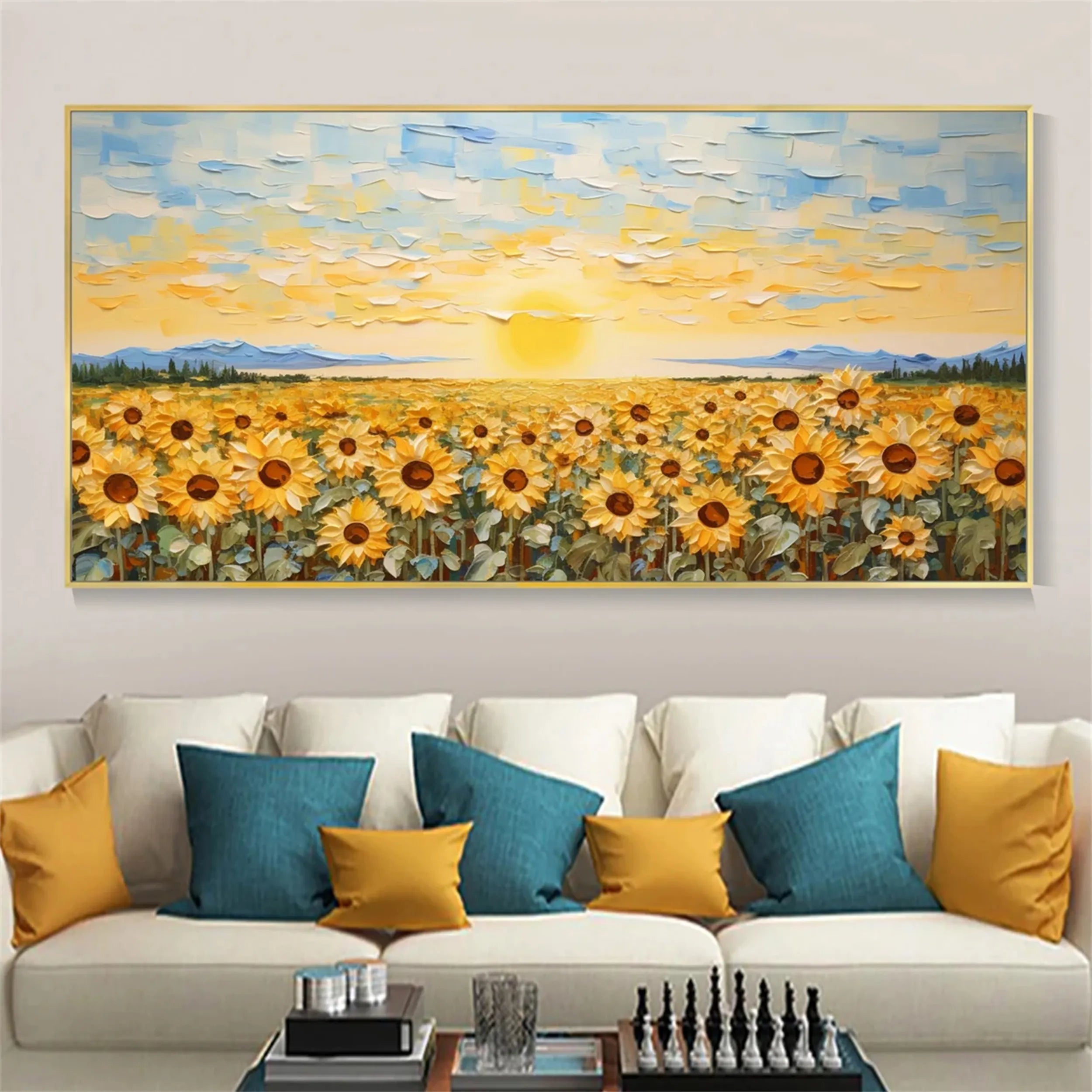 Beautiful Flower and Tree Painting #FT082 - Handmade Canvas Art for Home Decor, Living Room, Bedroom & Office Wall Art