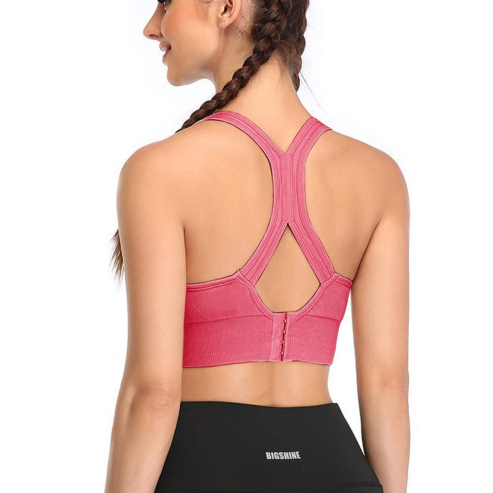High Impact Sports Bras for Women - Racerback Workout Bras with Padded Support, Yoga & Fitness Multipack - Perfect for Running, Gym & Activewear
