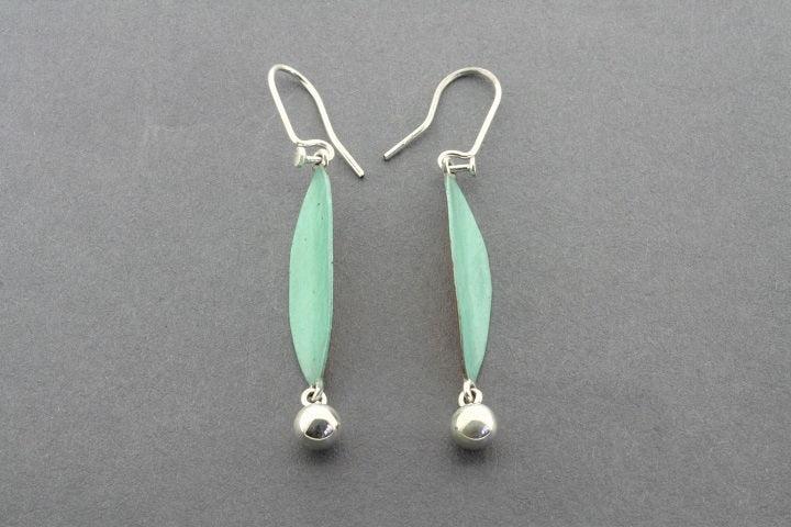 Leaf & Ball Earrings - Handmade Copper Patina & Sterling Silver Dangle Earrings for Women, Boho Chic Jewelry for Everyday Wear & Special Occasions