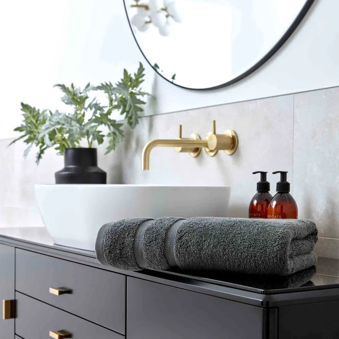 Christy Signum Combed Cotton Bath Towel - Soft, Absorbent & Quick-Drying - Ash Grey - Perfect for Spa, Gym & Luxury Bathrooms