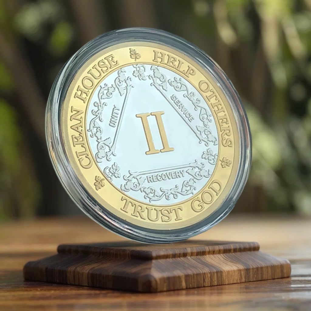 AA Sobriety Coin – Premium AA Anniversary Medallions & Recovery Chips – Ideal Sober Gift for AA Milestones & 12-Step Programs (No Year) – Celebrate Sobriety, Meetings & Clean Living Achievements