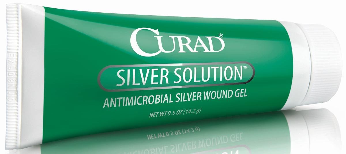 Curad CUR45951RB Antimicrobial Silver Gel Wound Care Solution - 0.5 oz Tube (Pack of 12) | First Aid Treatment for Cuts, Burns & Minor Injuries | Home, Office & Travel First Aid Kit Essential