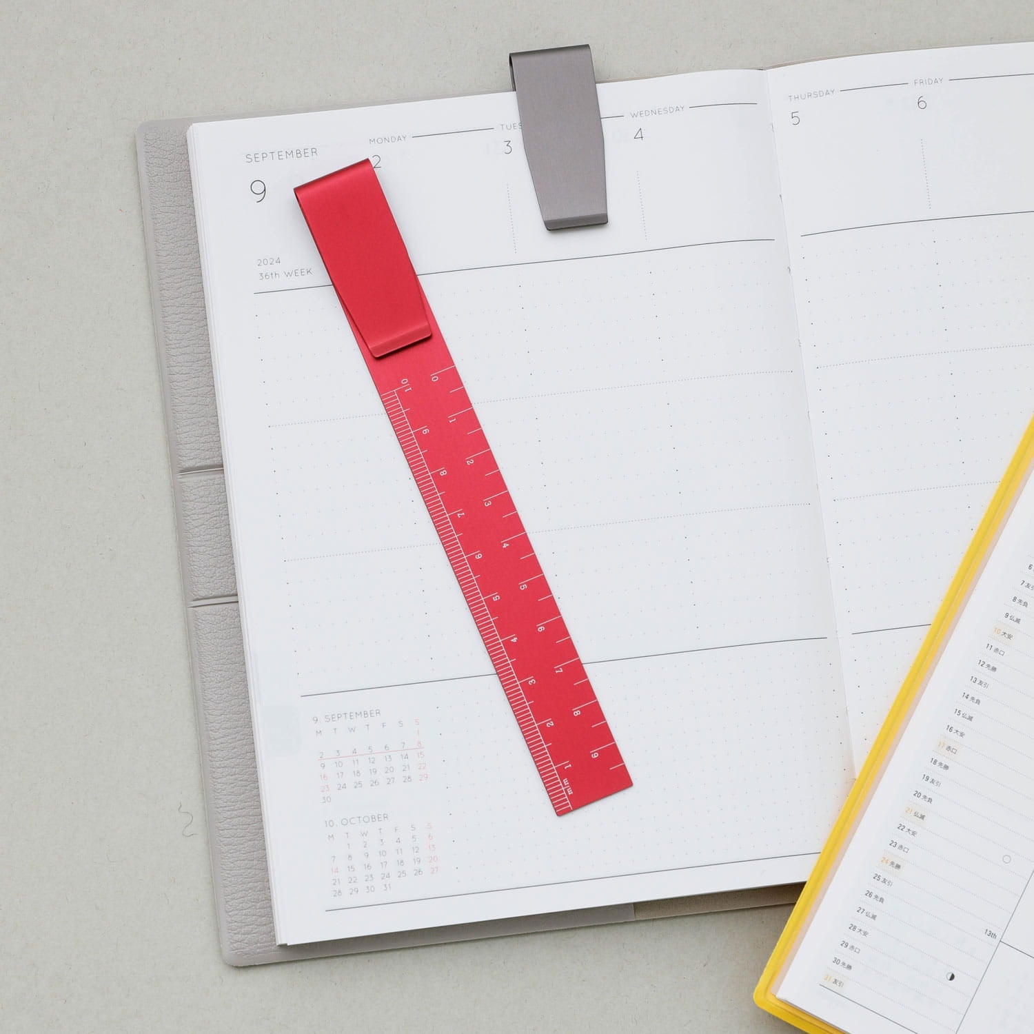 Hightide Ruler Clip for Hobonichi Techo Planner - Perfect for Organizing Notebooks, Journals, and Office Supplies | Ideal for Students, Professionals & Stationery Lovers