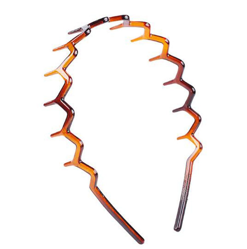 2PCS Plastic Sharks Tooth Hair Combs - Headband Hair Hoop for Women & Girls - Black + Brown Hair Accessories - Perfect for Beach, Pool, and Summer Outfits