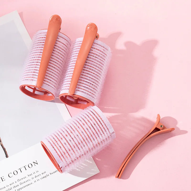 Self Grip Hair Rollers for Heatless Curls - 3 Pack Set for Overnight Styling & Natural Waves - Perfect for Home, Salon & Travel Use