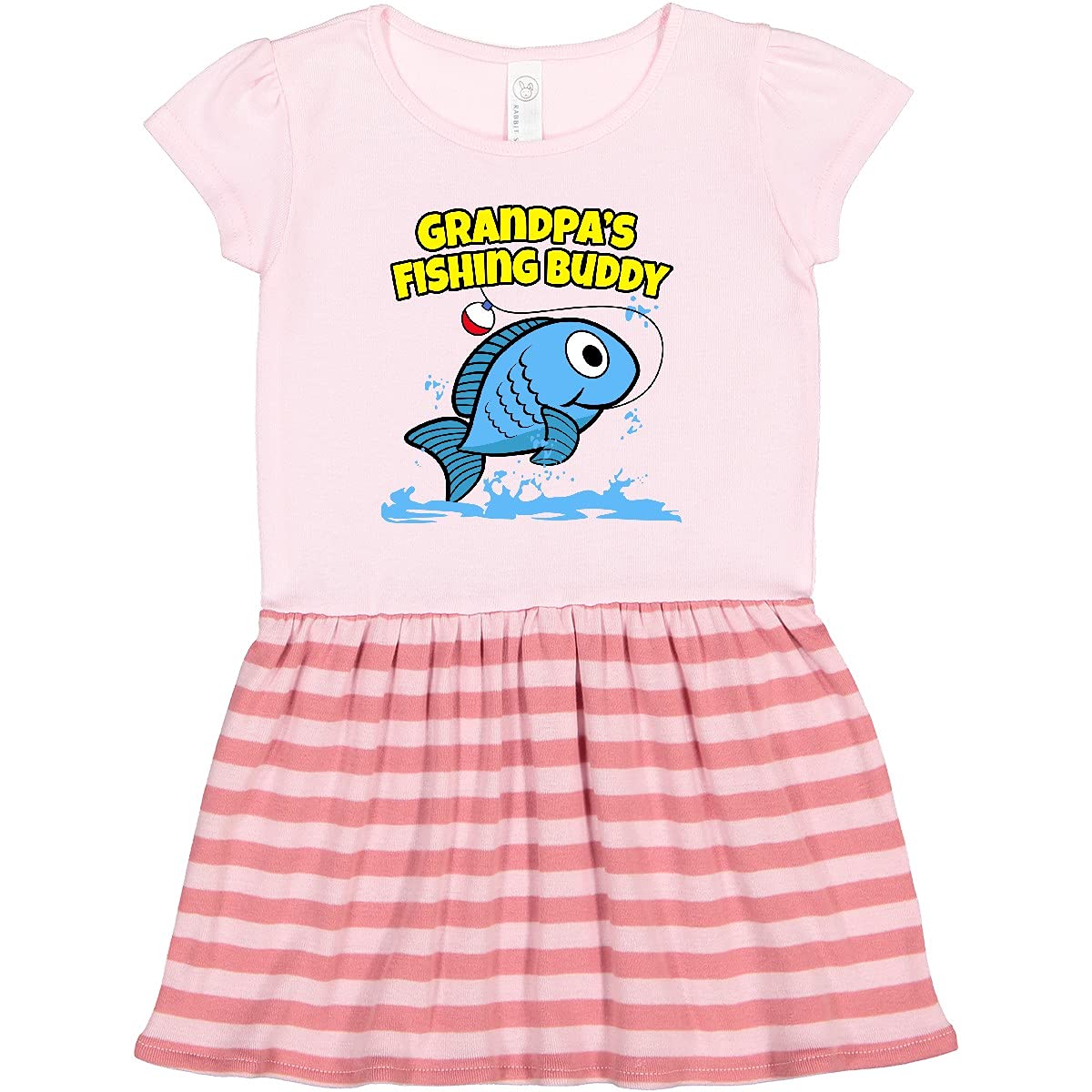 Inktastic Grandpa's Fishing Buddy Toddler Dress - Blue | Cute Fishing-Themed Outfit for Toddlers | Perfect for Family Fishing Trips, Outdoor Adventures & Casual Wear