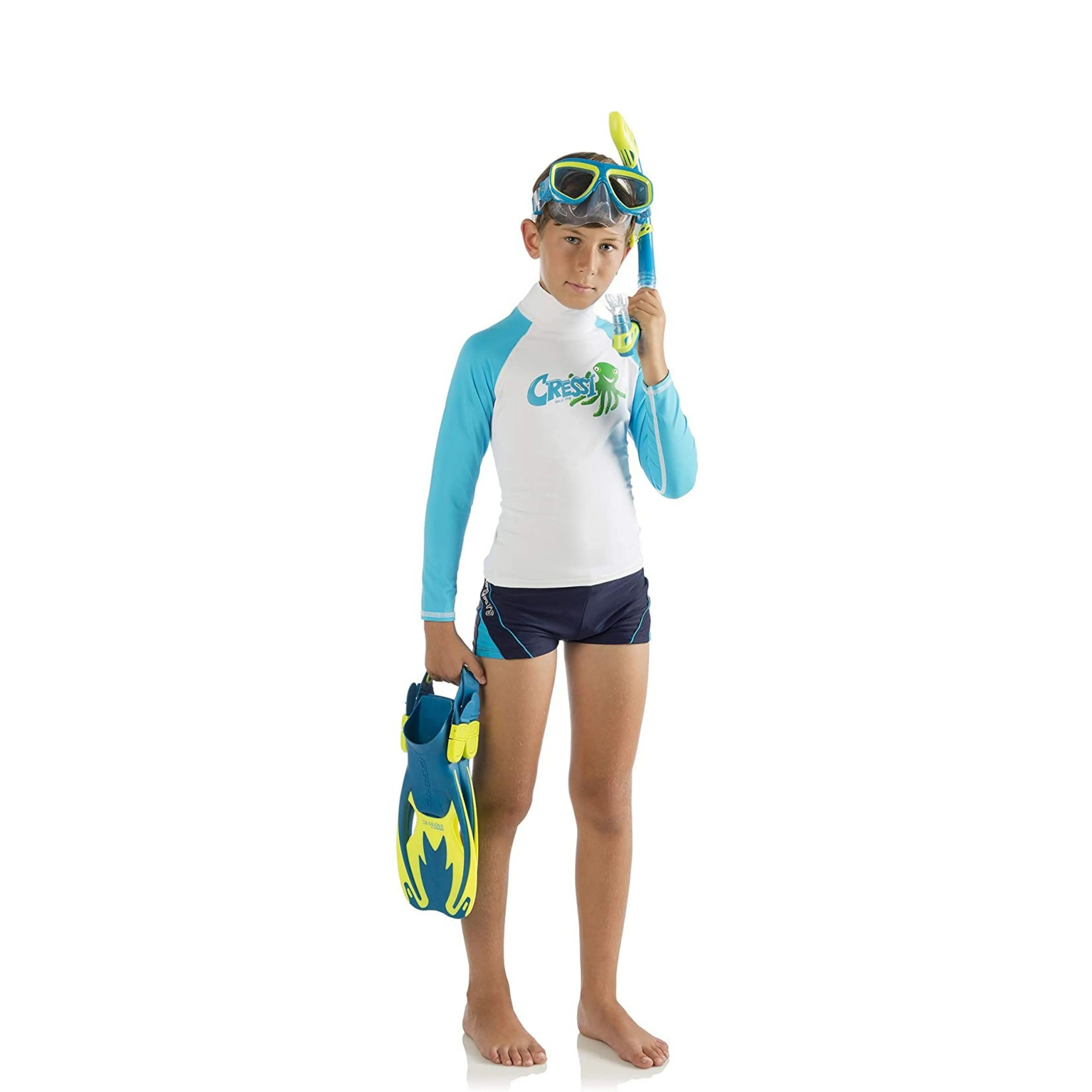 Cressi Junior Unisex Long Sleeve Rash Guard - UV Protection Swim Shirt for Kids & Youth - Perfect for Swimming, Surfing, and Water Sports