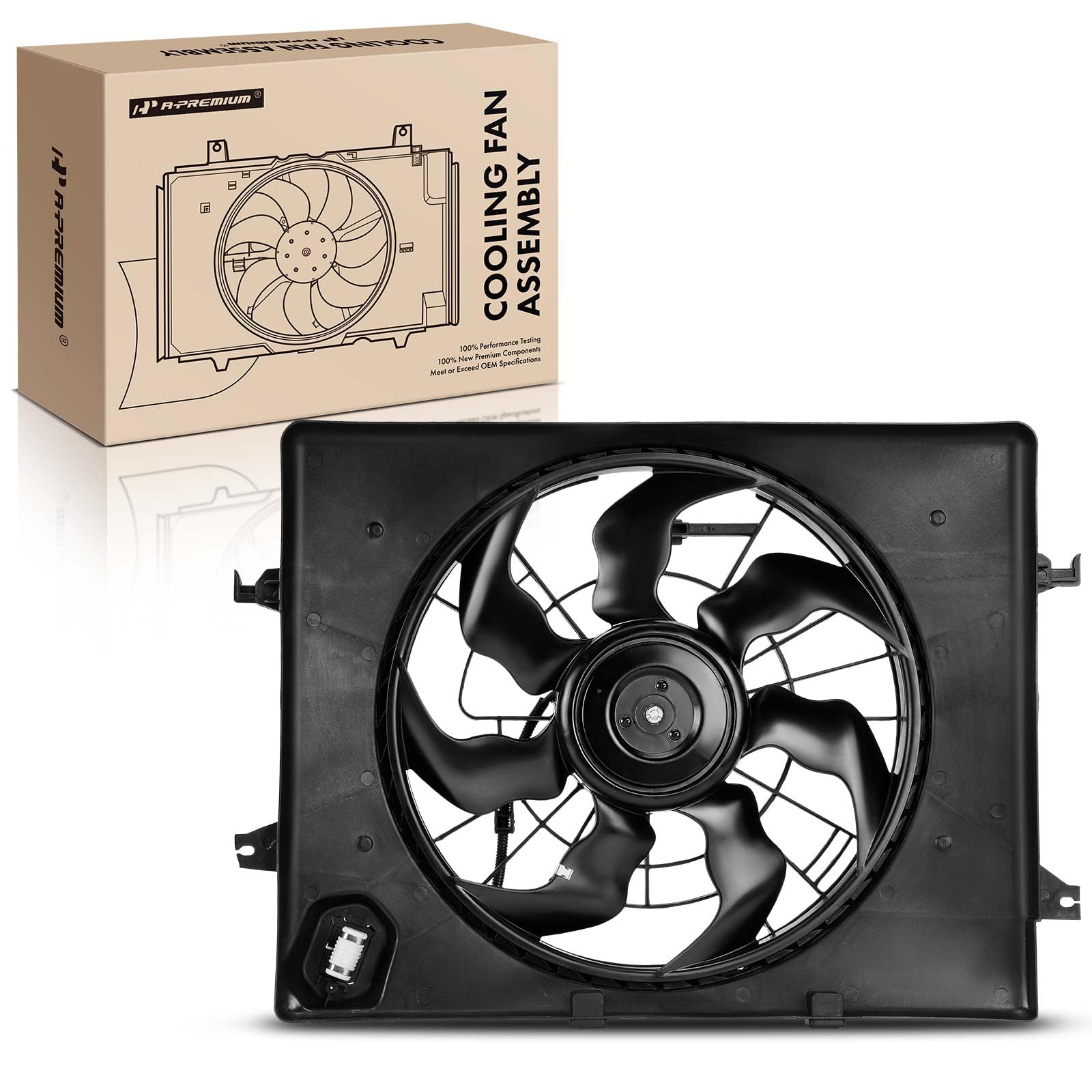 Premium Engine Radiator Cooling Fan Assembly for Hyundai Sonata 2011-2013 2.4L & Kia Optima 2012-2013 2.4L - High Performance Replacement Part for Improved Engine Cooling in Hot Weather & Heavy Traffic Conditions