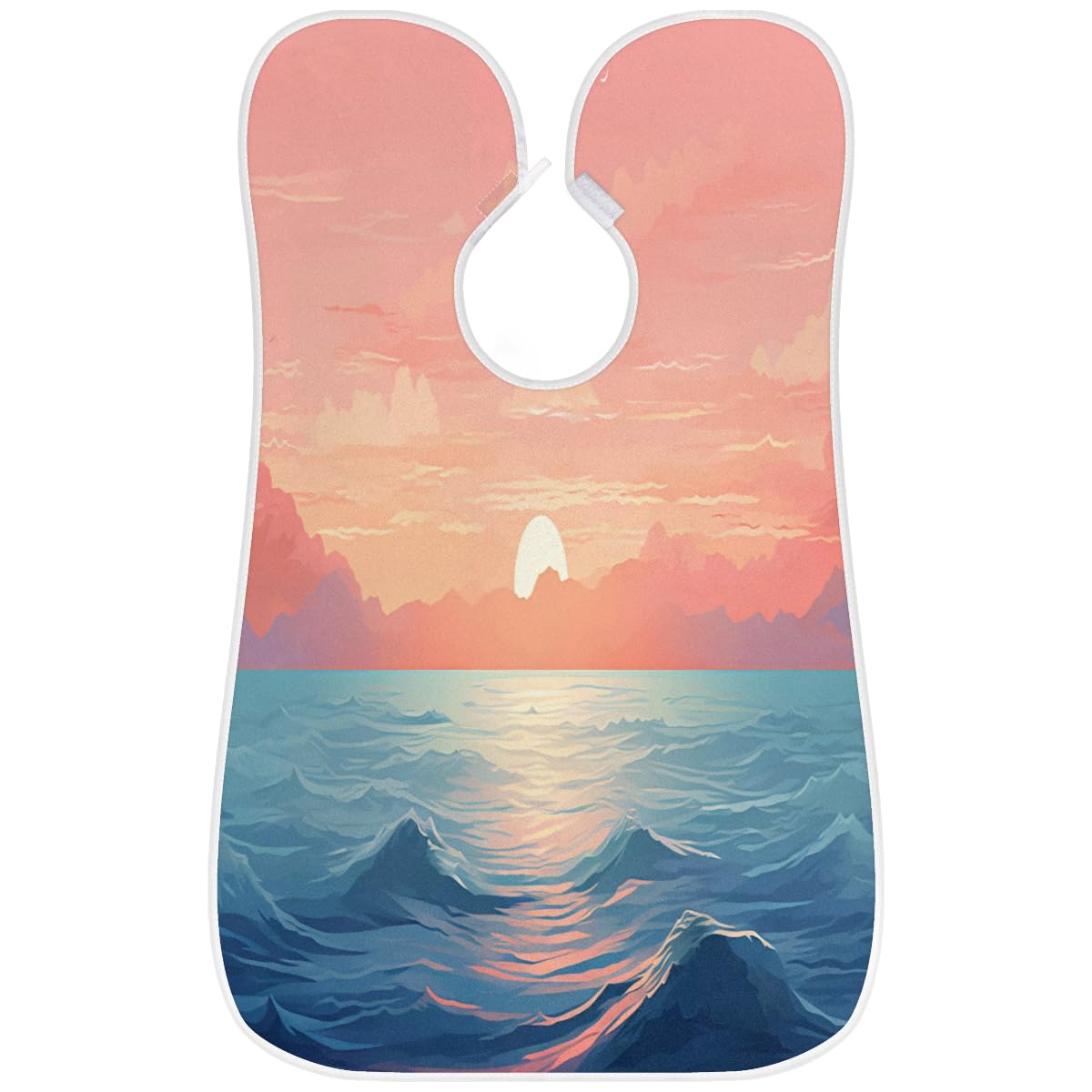 Ocean Sunset Watercolor Beard Shaving Bib for Men - Waterproof Hair Dye Apron & Makeup Cape for Barbers, Stylists & Artists - Sink Hair Catcher for Beard Trimming & Haircut - Perfect Salon & Home Grooming Accessory