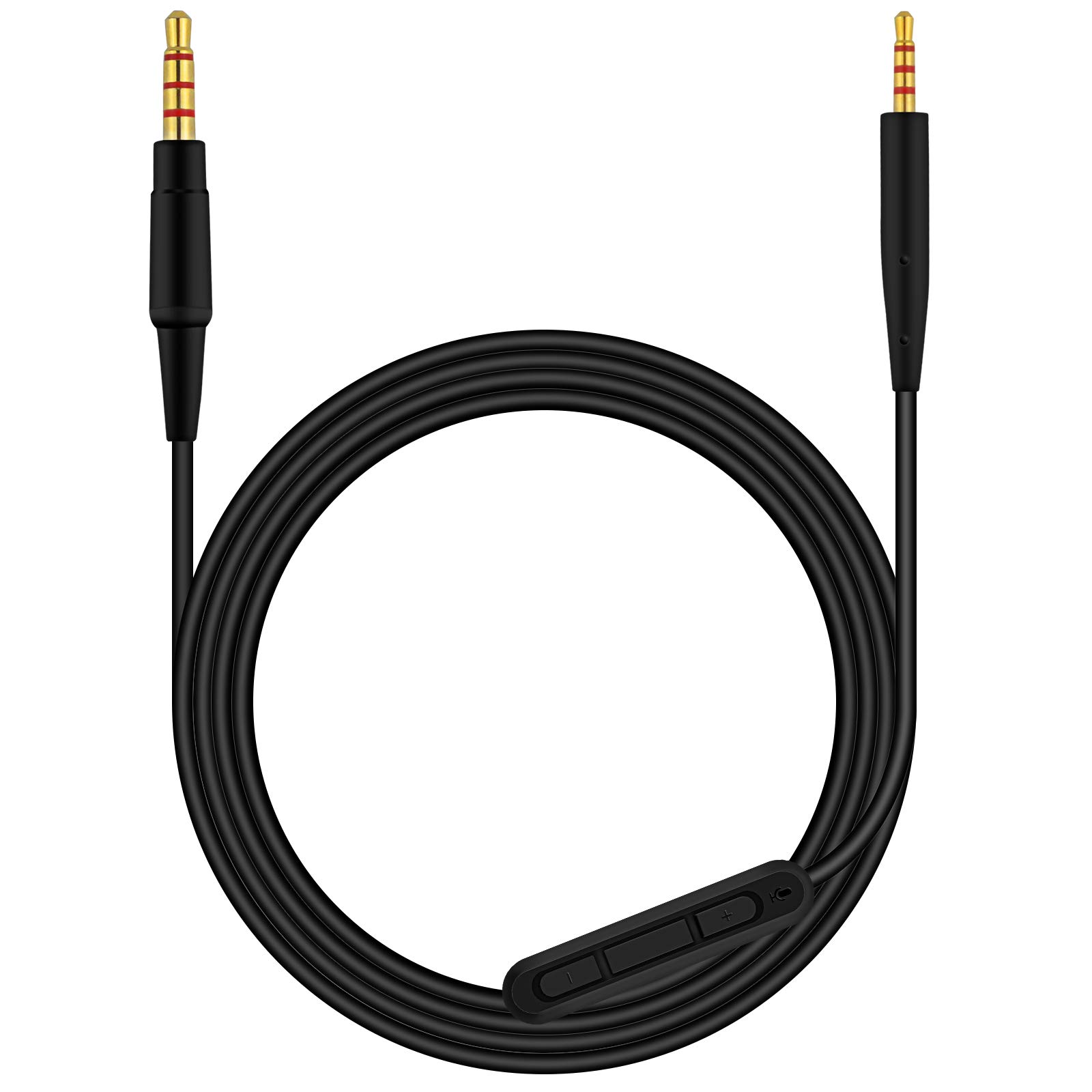 Bose QC35 Replacement Cable with Inline Mic & Remote - 4.9FT Black Audio Cord Compatible with QC35/QC25 Headphones for Apple & Android Devices - Perfect for Travel, Workouts & Office Use
