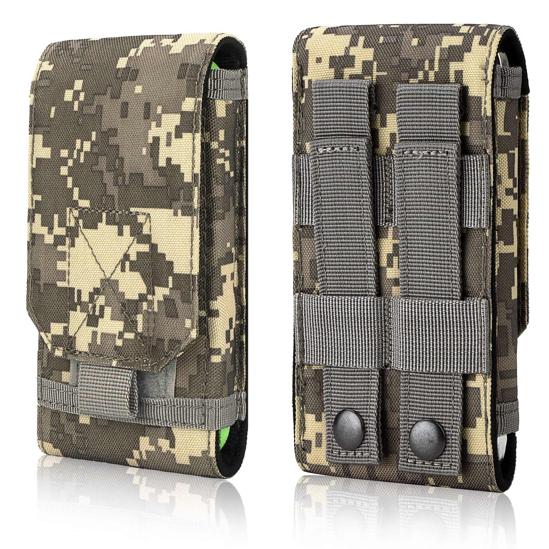 IronSeals Tactical Molle Phone Holster Pouch - Universal Belt Waist Bag for iPhone 16 Pro Max/16 Pro/15 Pro Max/14 Pro Max/13 Pro Max/12 Pro Max/11 Pro Max & Samsung S24/S23/S22/S21/S20 Plus (Size L) - Perfect for Outdoor Activities, Hiking, Camping & Military Use