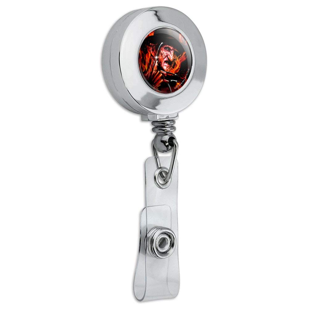 Freddy's Fire Retractable ID Badge Holder - Horror Movie Accessory for Halloween & Cosplay