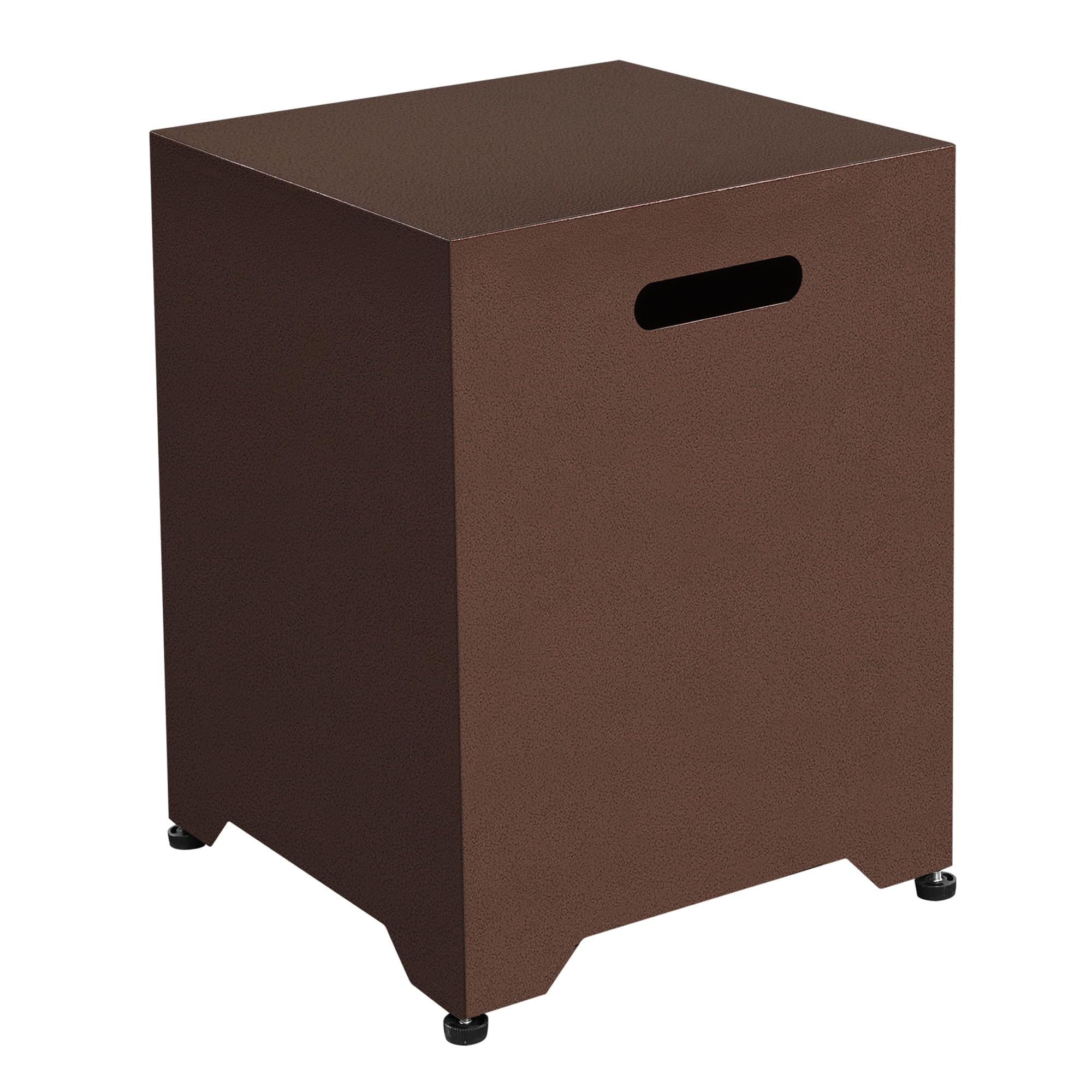 UPHA Propane Tank Cover Table - 20 Gallon Gas Tank Storage Box with Side Door Opening, Hideaway Outdoor Side Table for Patio, Deck, and Backyard (Brown)