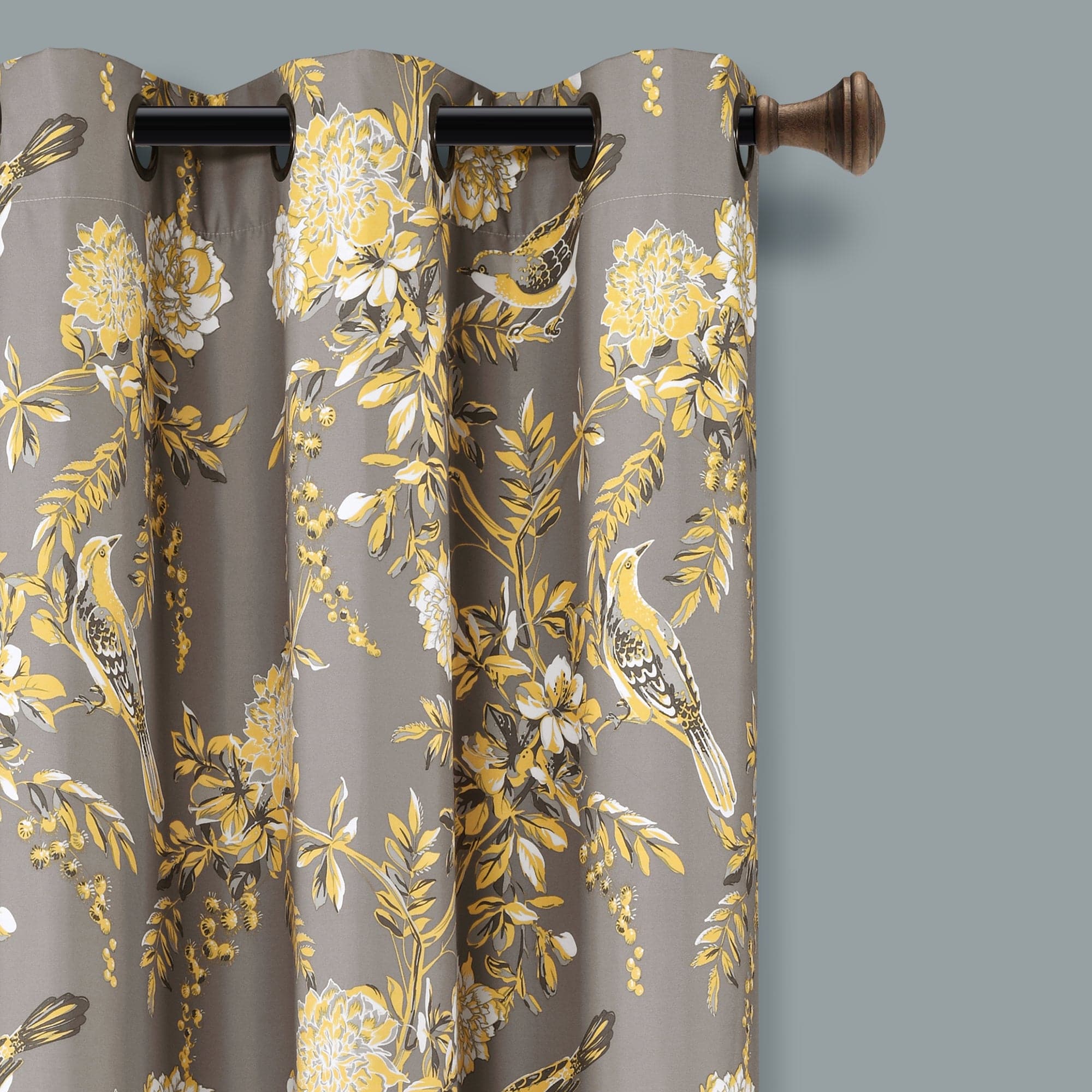 Farmhouse Style Blackout Curtains with Bird & Flower Design - Thermal Insulated Grommet Window Panels for Living Room & Bedroom - Noise Reducing & Energy Saving Home Decor